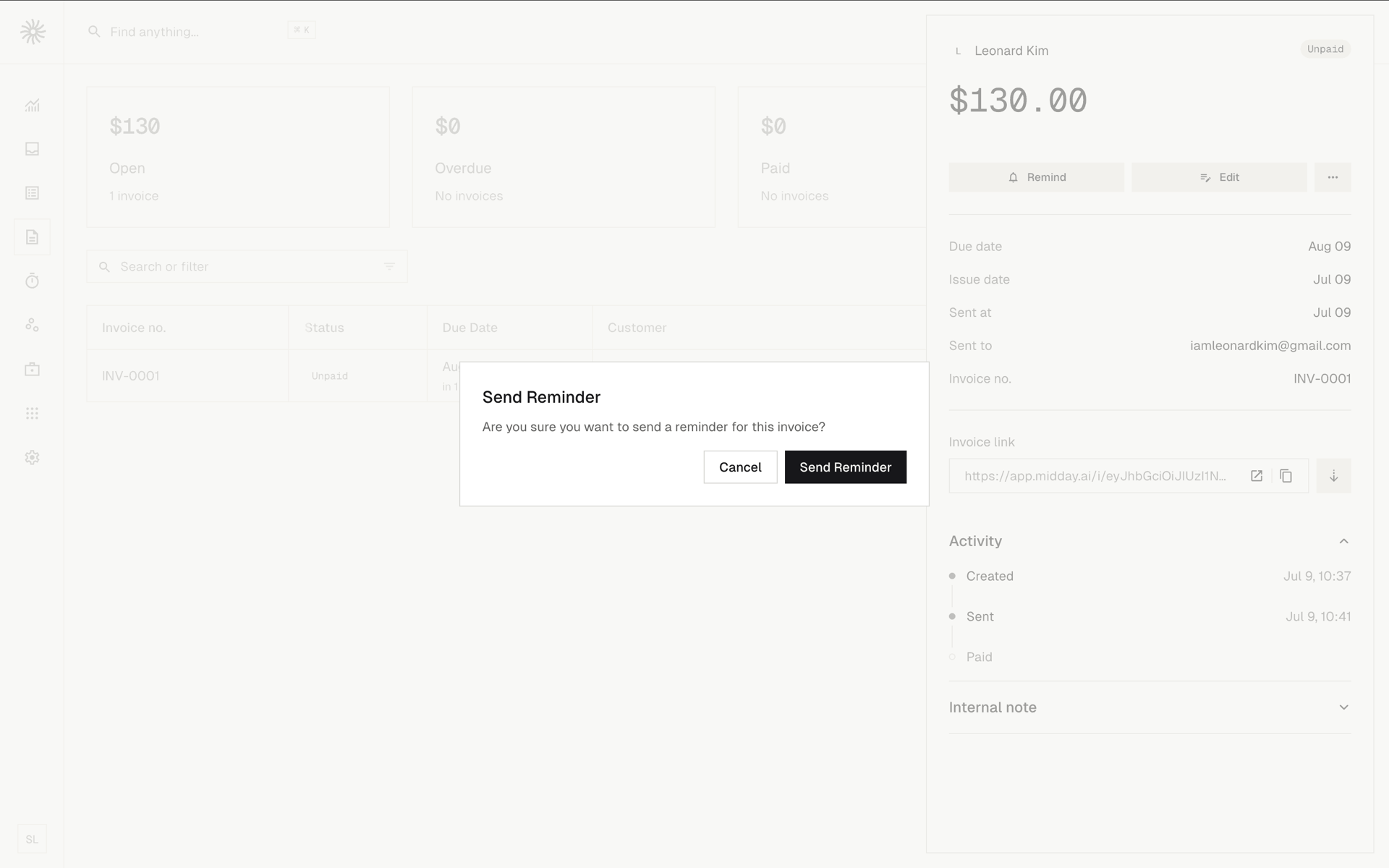 Midday Web Finance interface screenshot 11