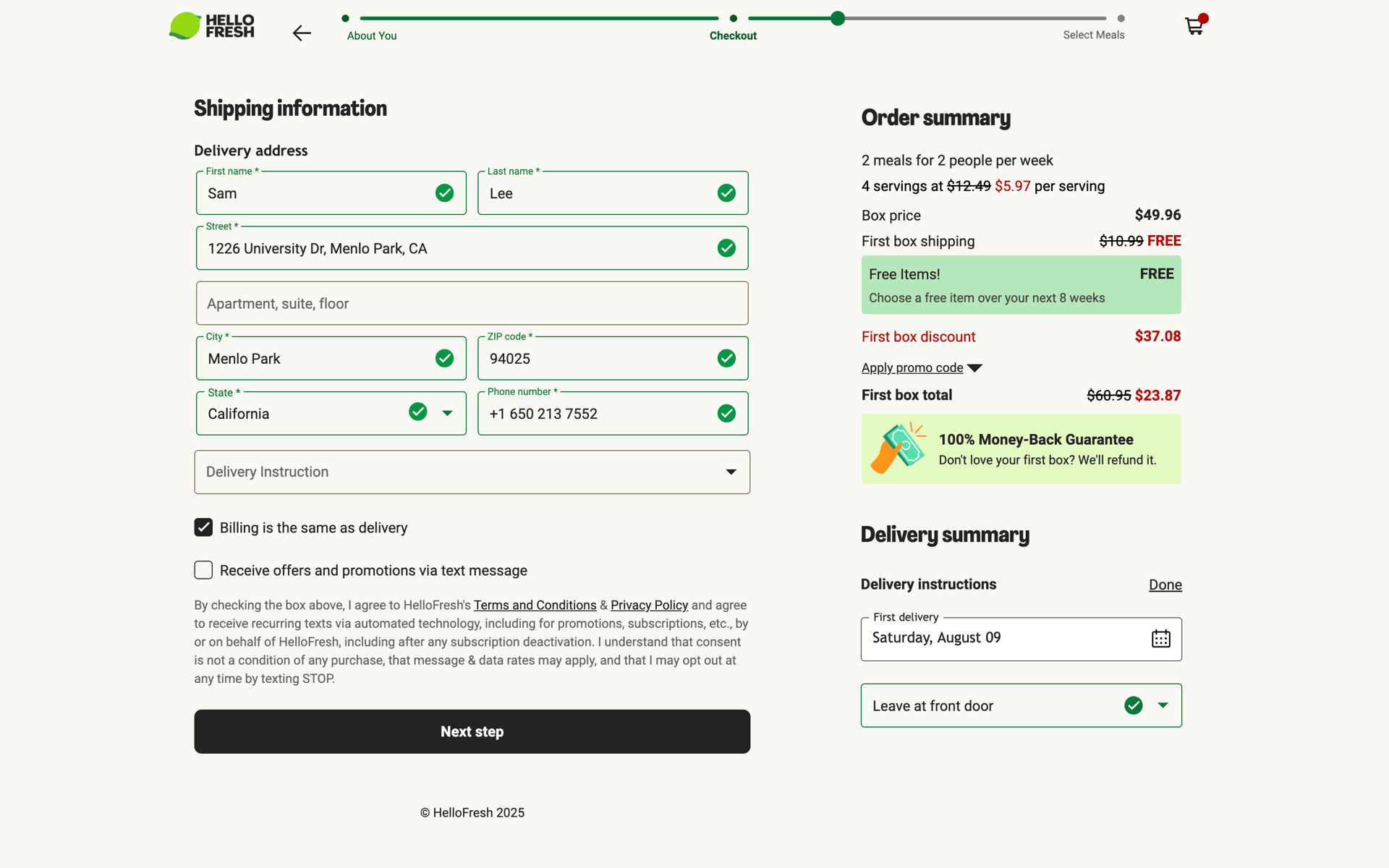 HelloFresh Web Lifestyle interface screenshot 18