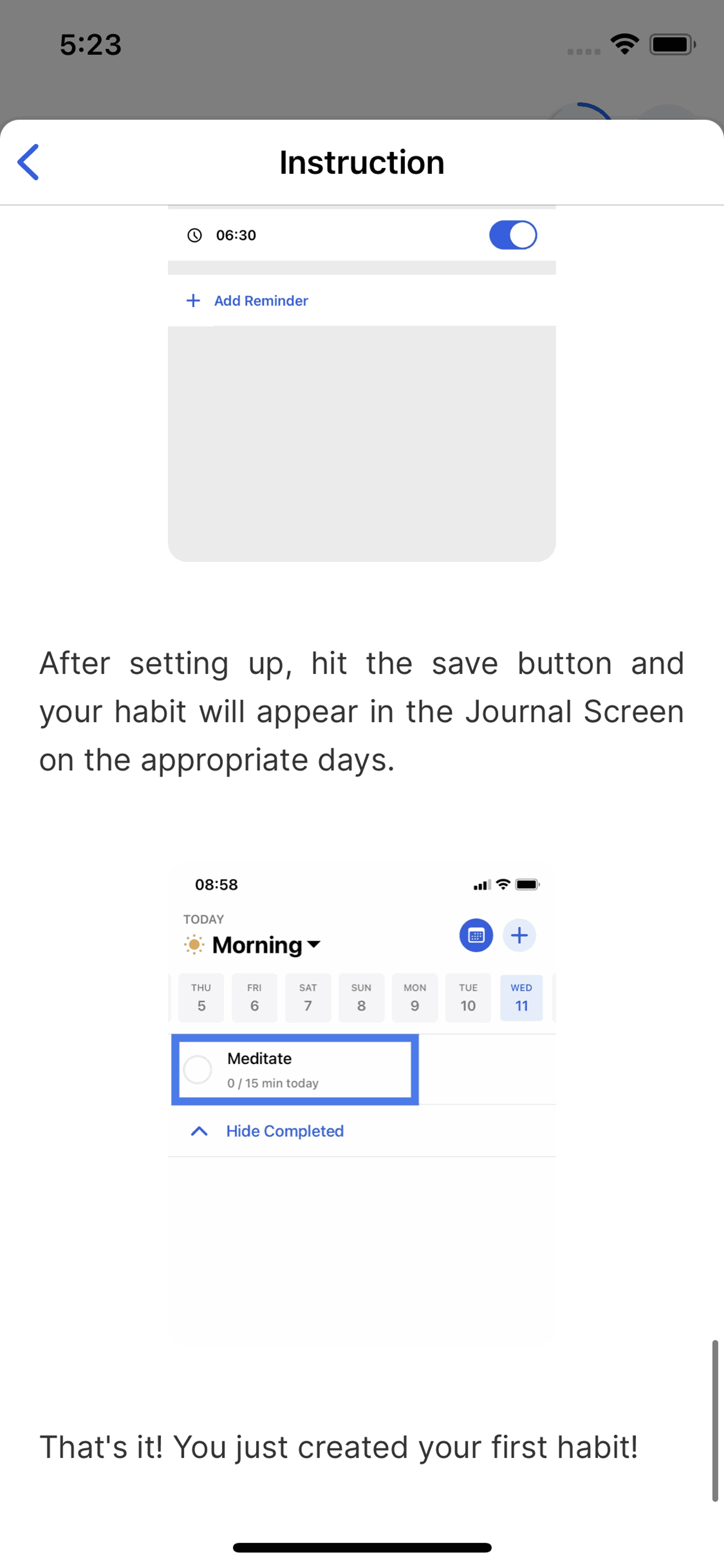 Habitify iOS Productivity interface screenshot 10