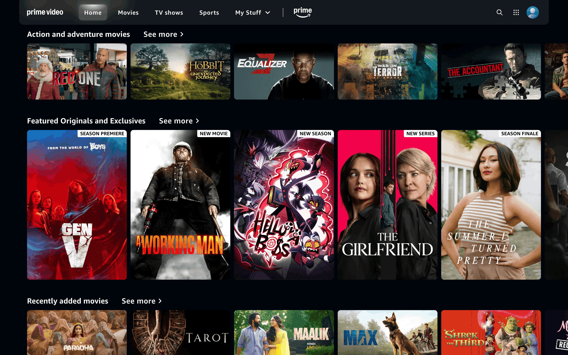 Prime Video Web Entertainment interface screenshot 4
