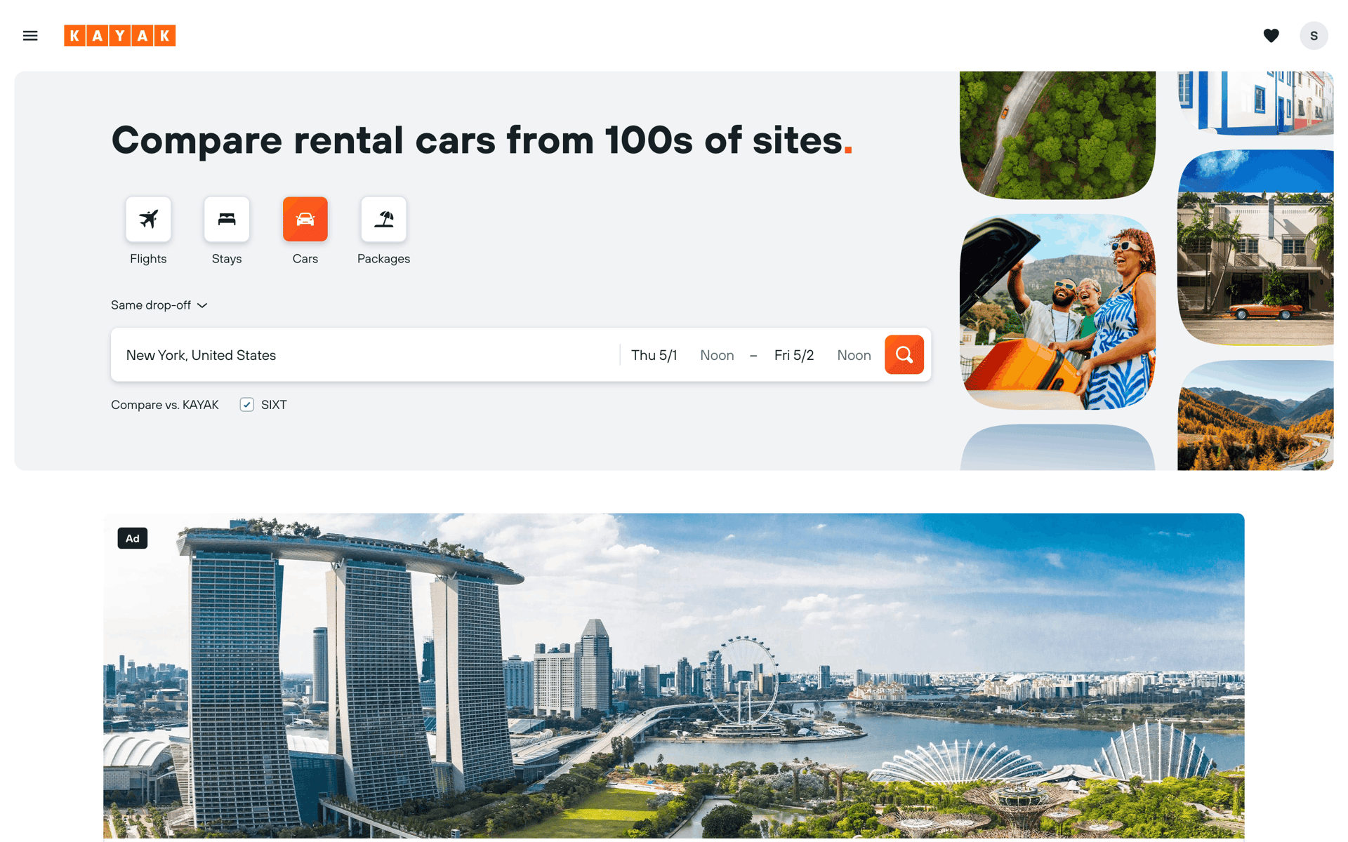 KAYAK Web Travel & Transportation interface screenshot 9