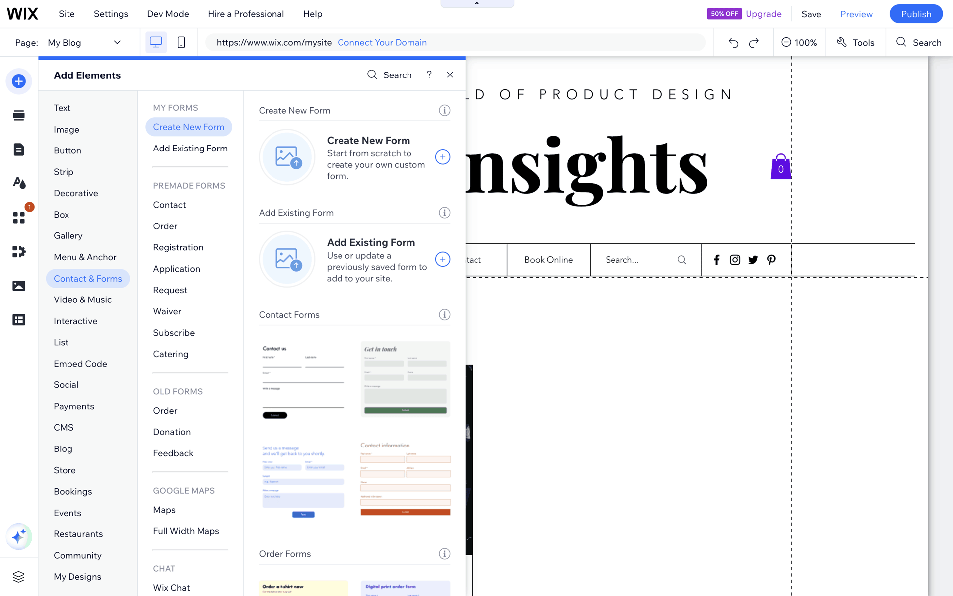 Wix Web Business interface screenshot 15