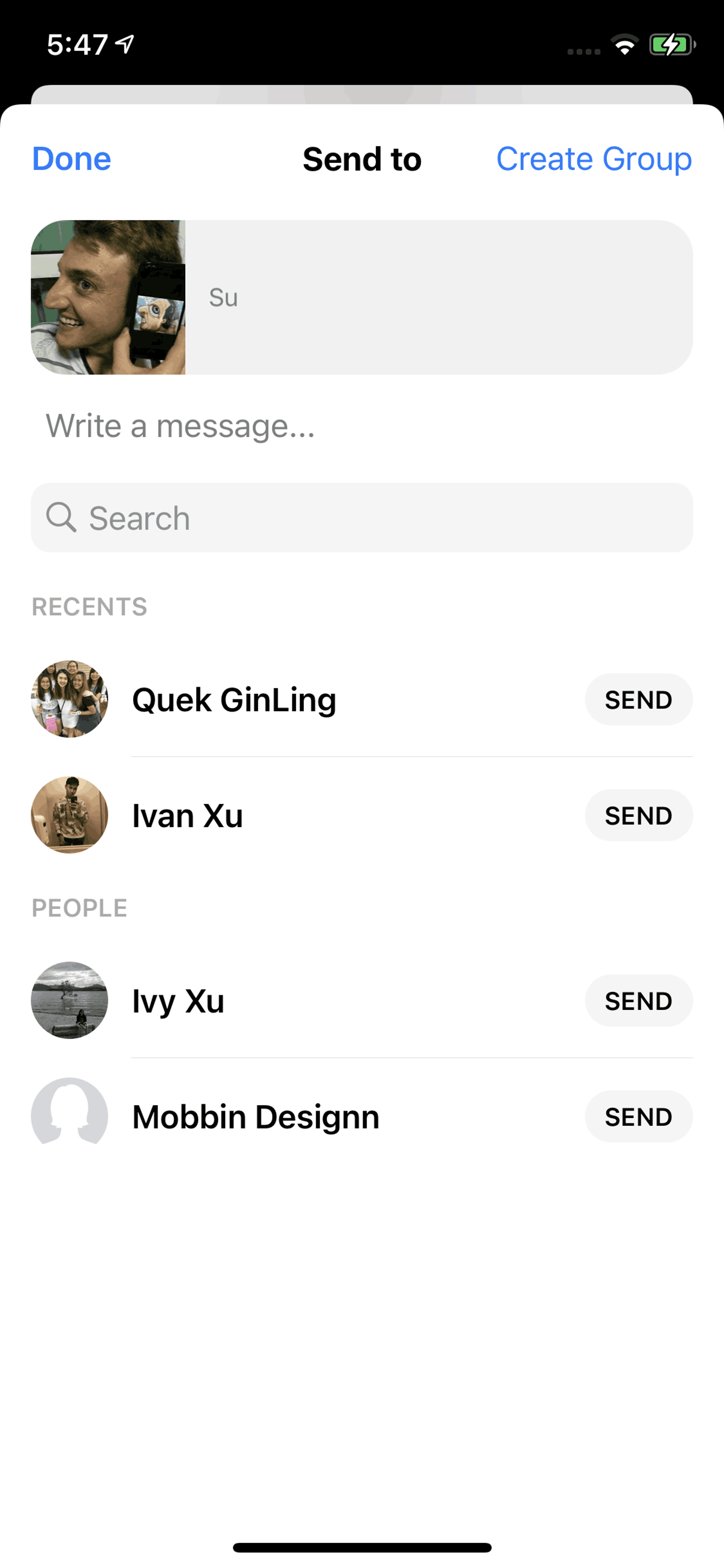 Messenger iOS Social Networking interface screenshot 18