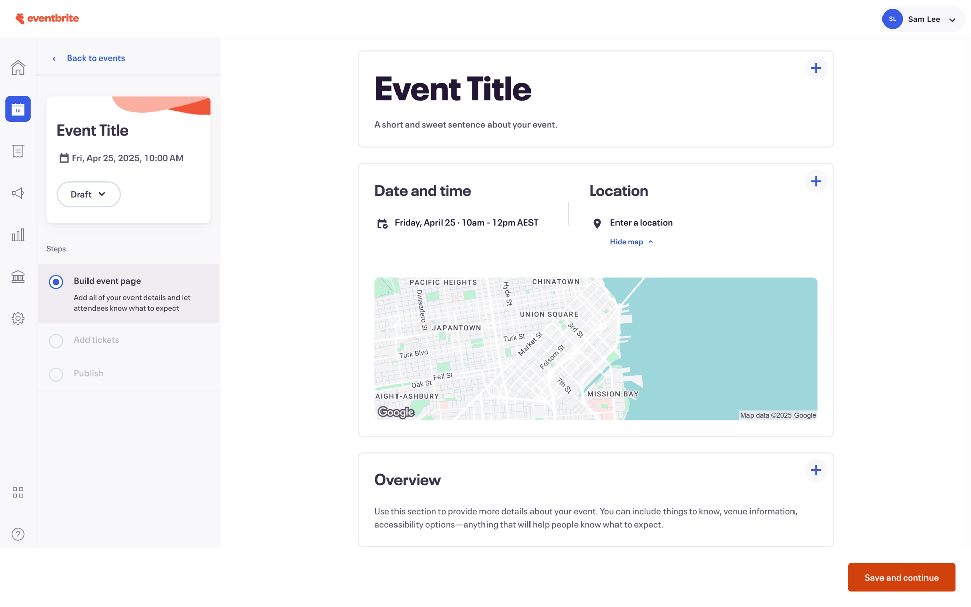 Eventbrite Web Entertainment interface screenshot 2