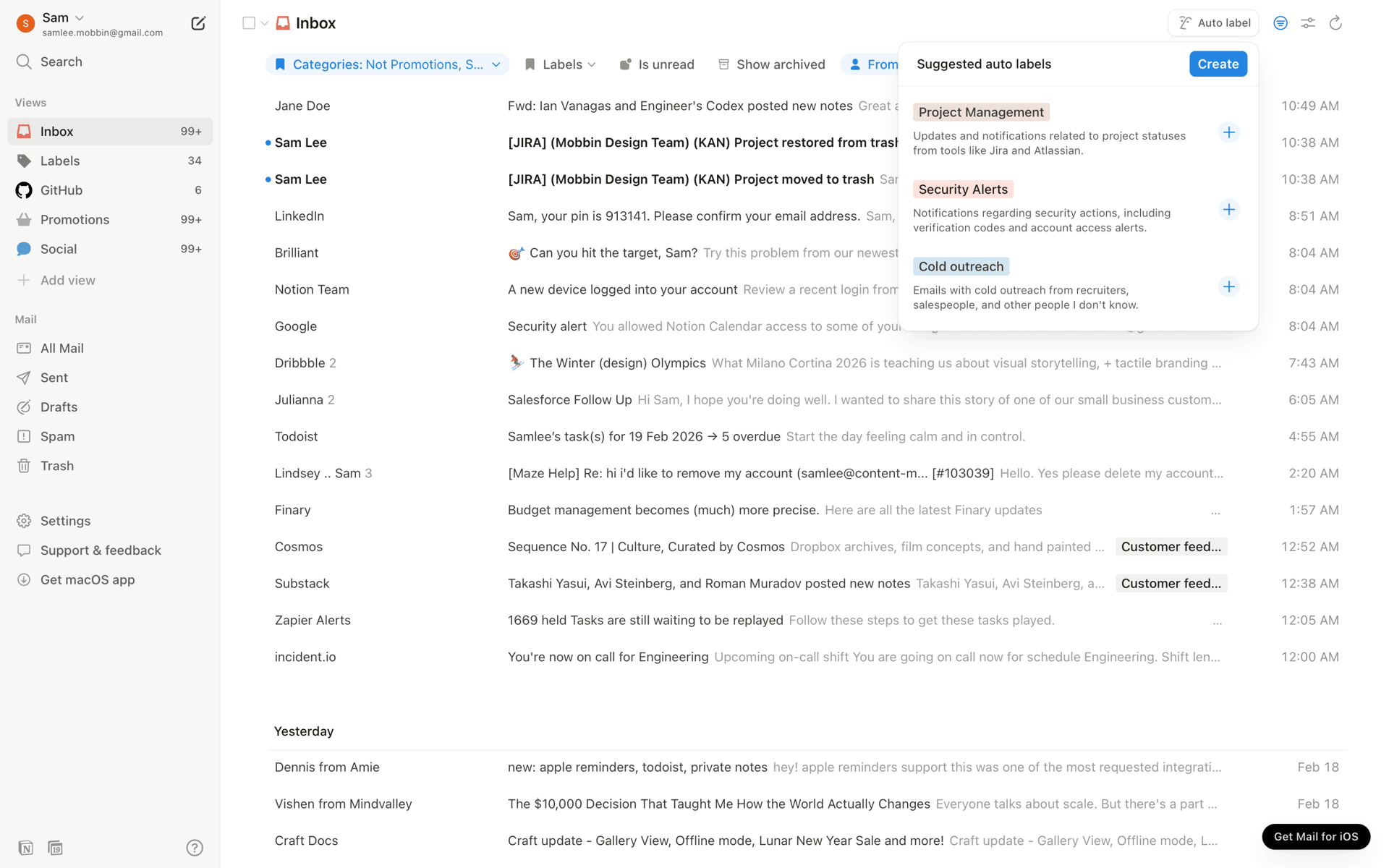 Notion Mail Web Productivity interface screenshot 9