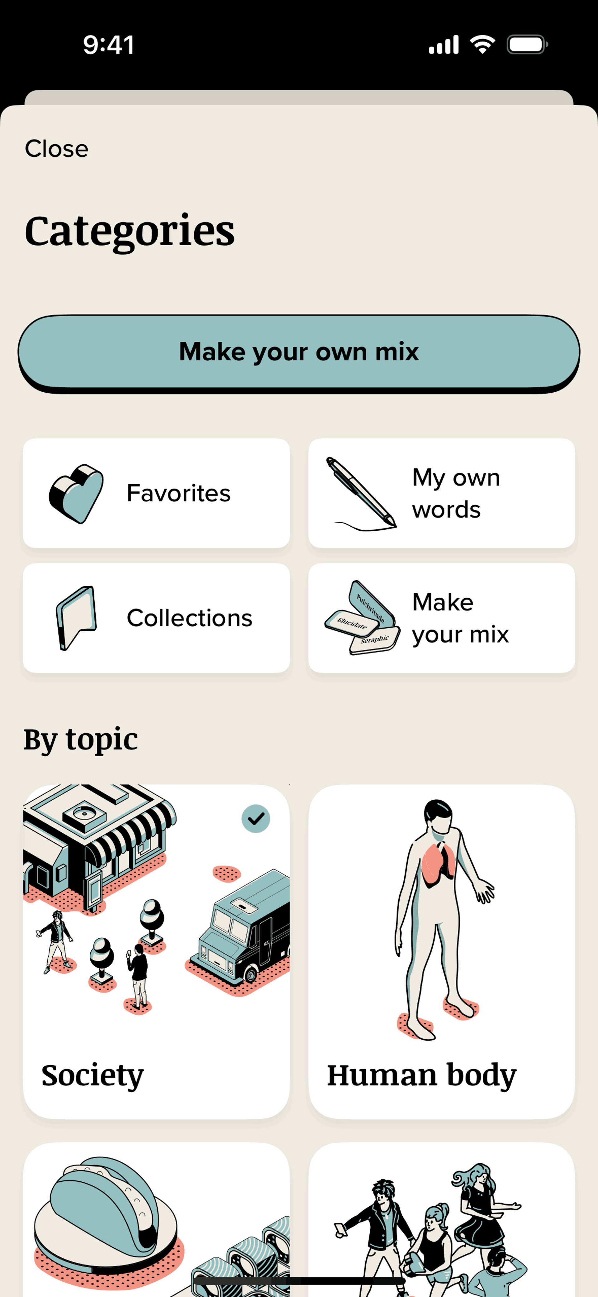 Vocabulary iOS Education interface screenshot 2