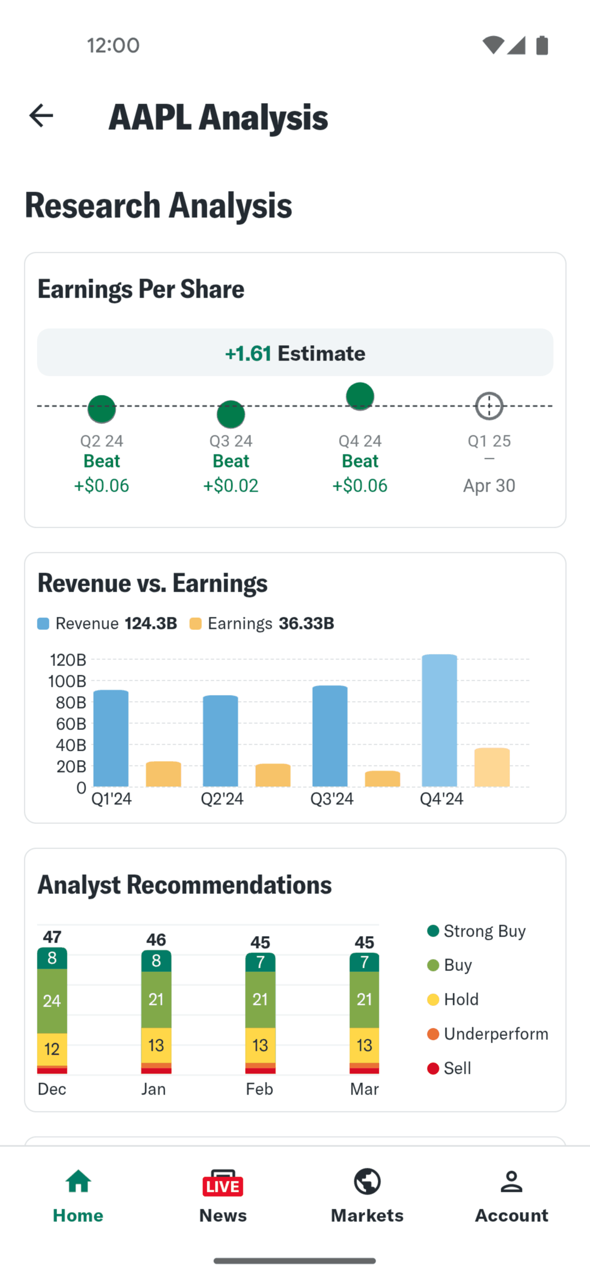 Yahoo Finance Android Finance interface screenshot 7