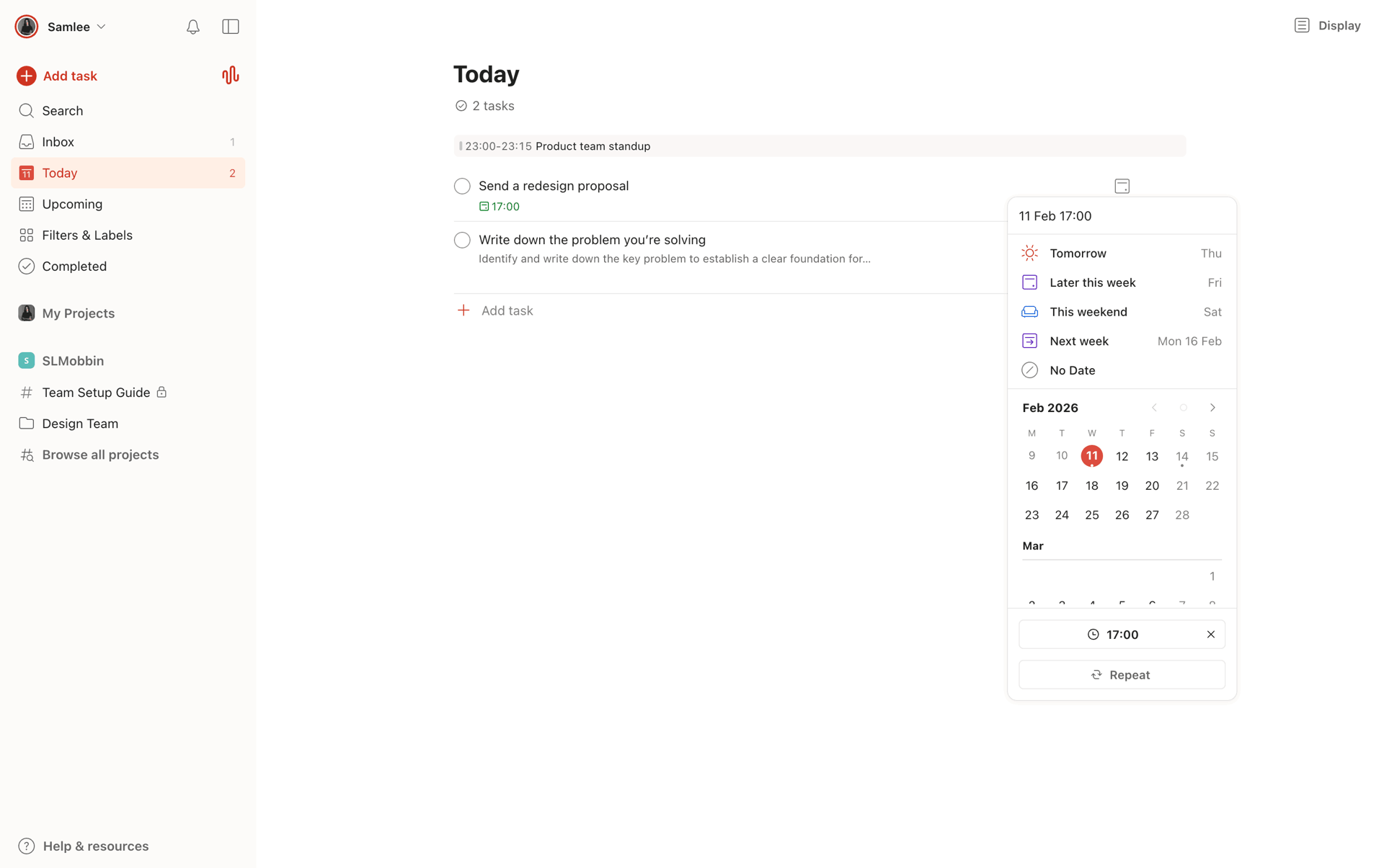 Todoist Web Collaboration interface screenshot 11
