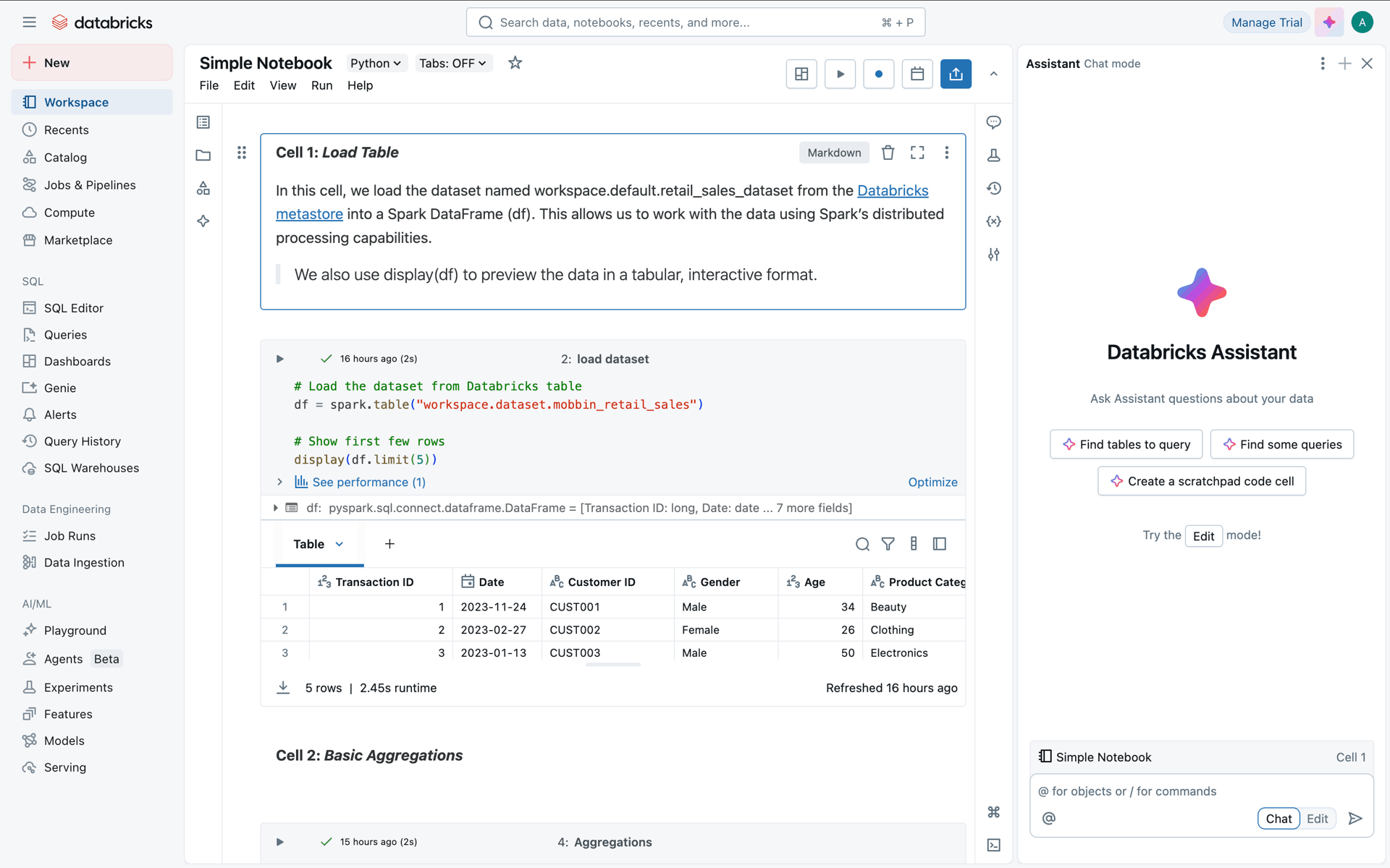 Databricks Web Developer Tools interface screenshot 24