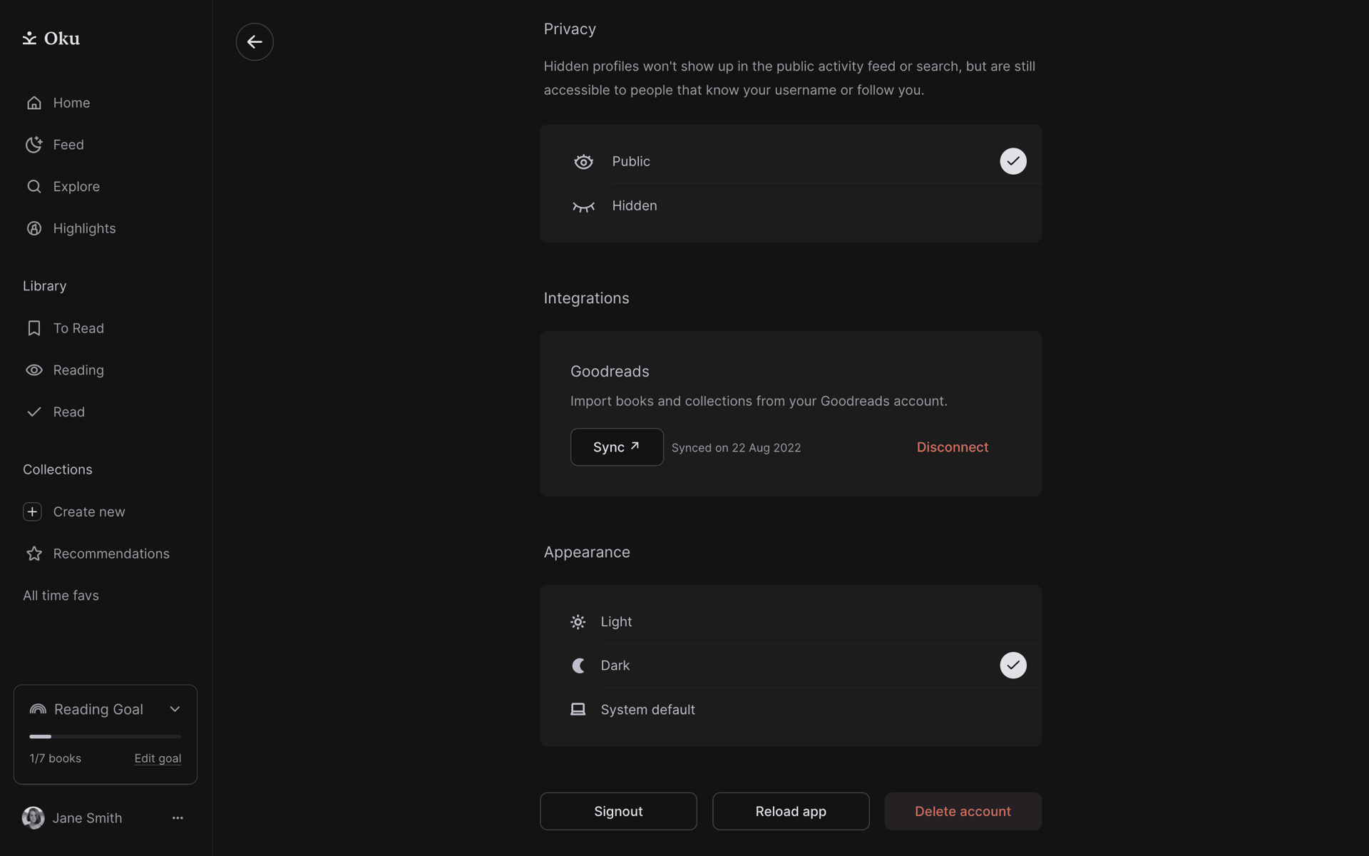Oku Web Lifestyle interface screenshot 6