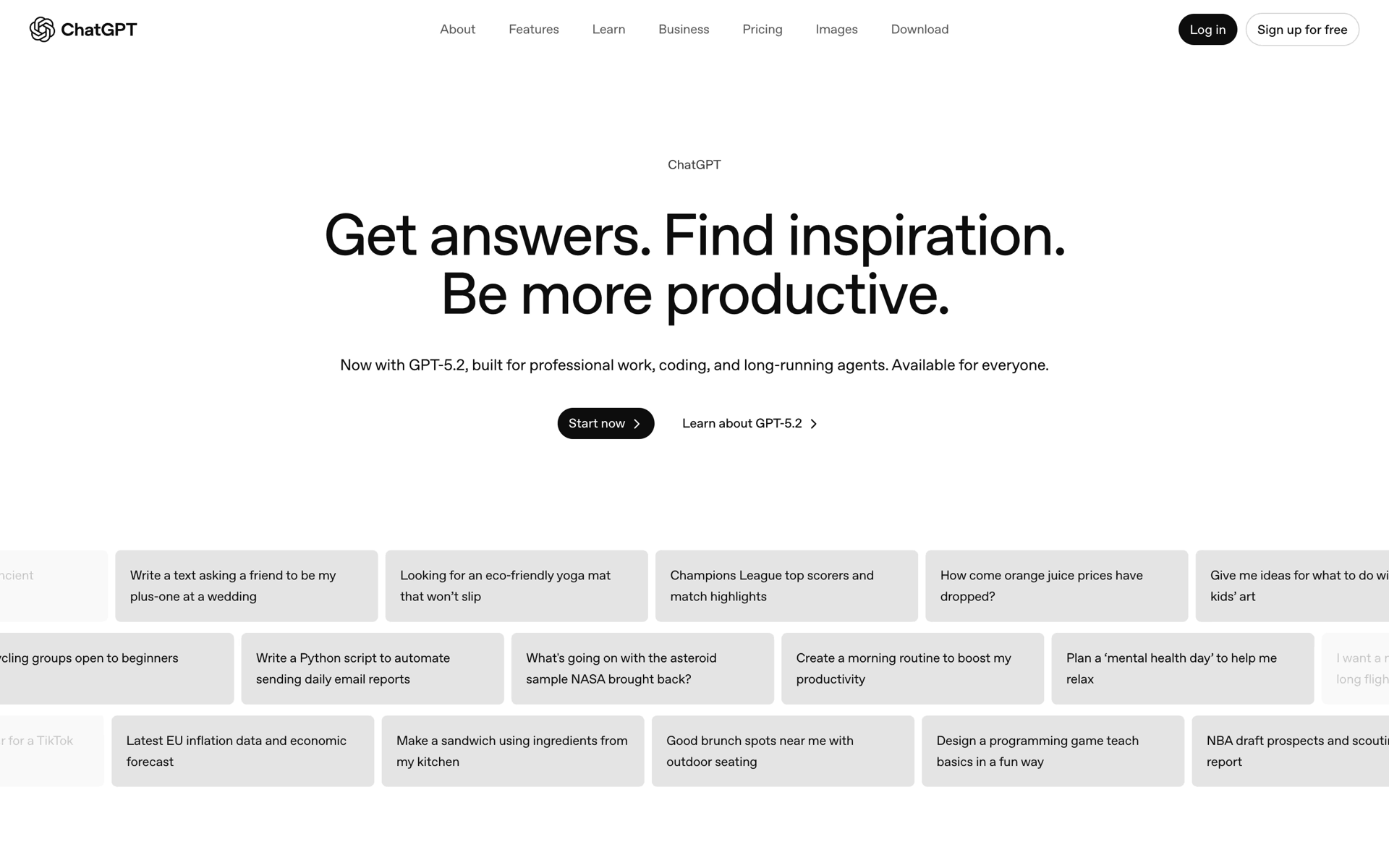 ChatGPT Web AI interface screenshot 1