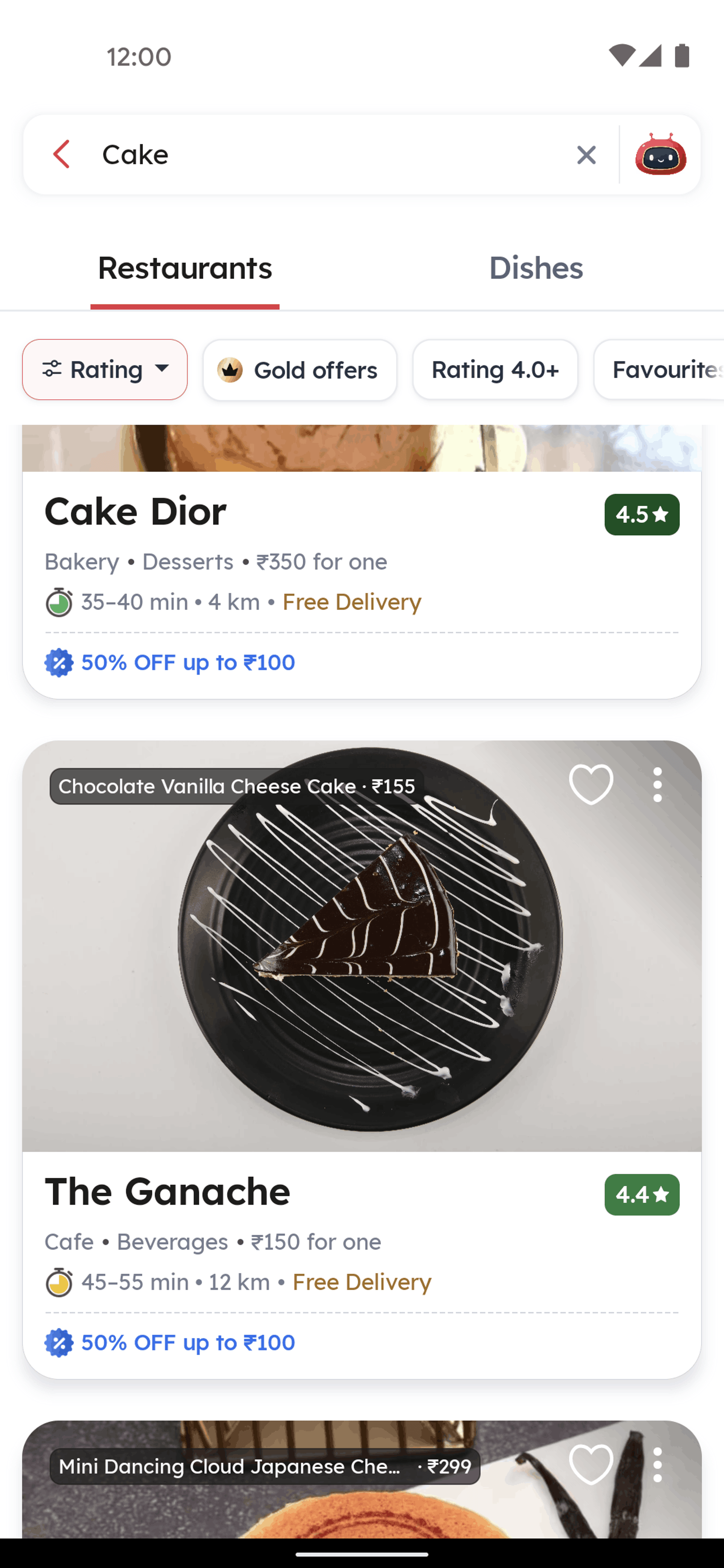 Zomato Android Food & Drink interface screenshot 4