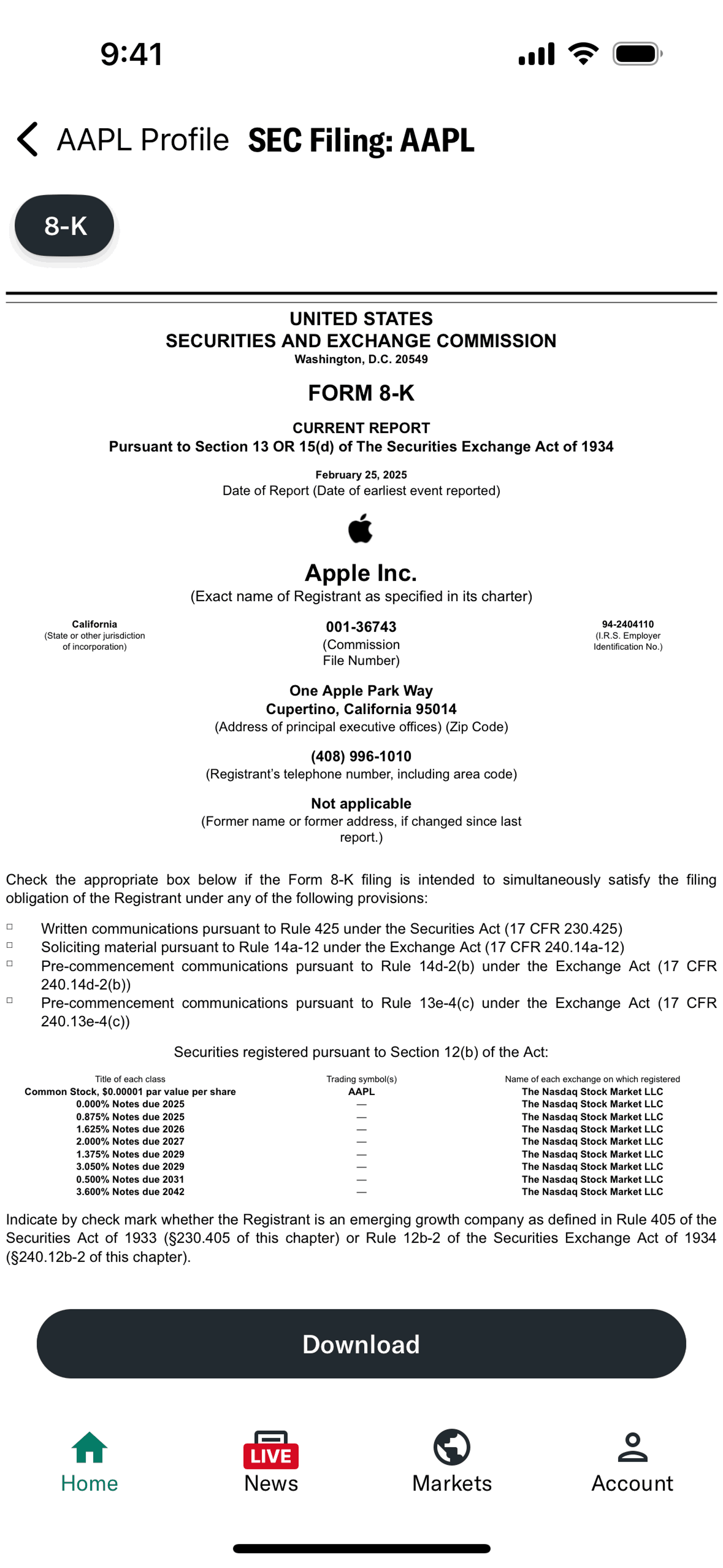 Yahoo Finance iOS Finance interface screenshot 18