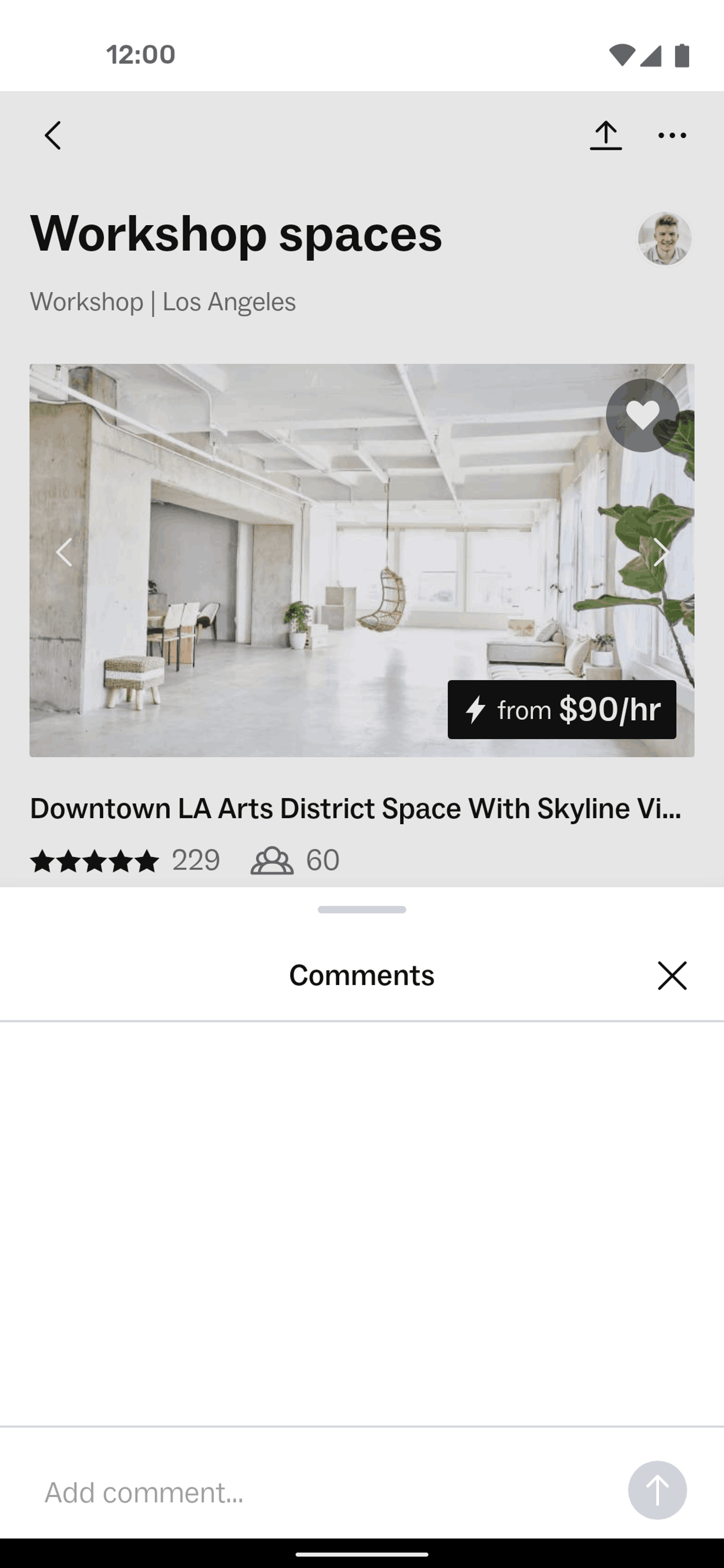 Peerspace Android Lifestyle interface screenshot 8