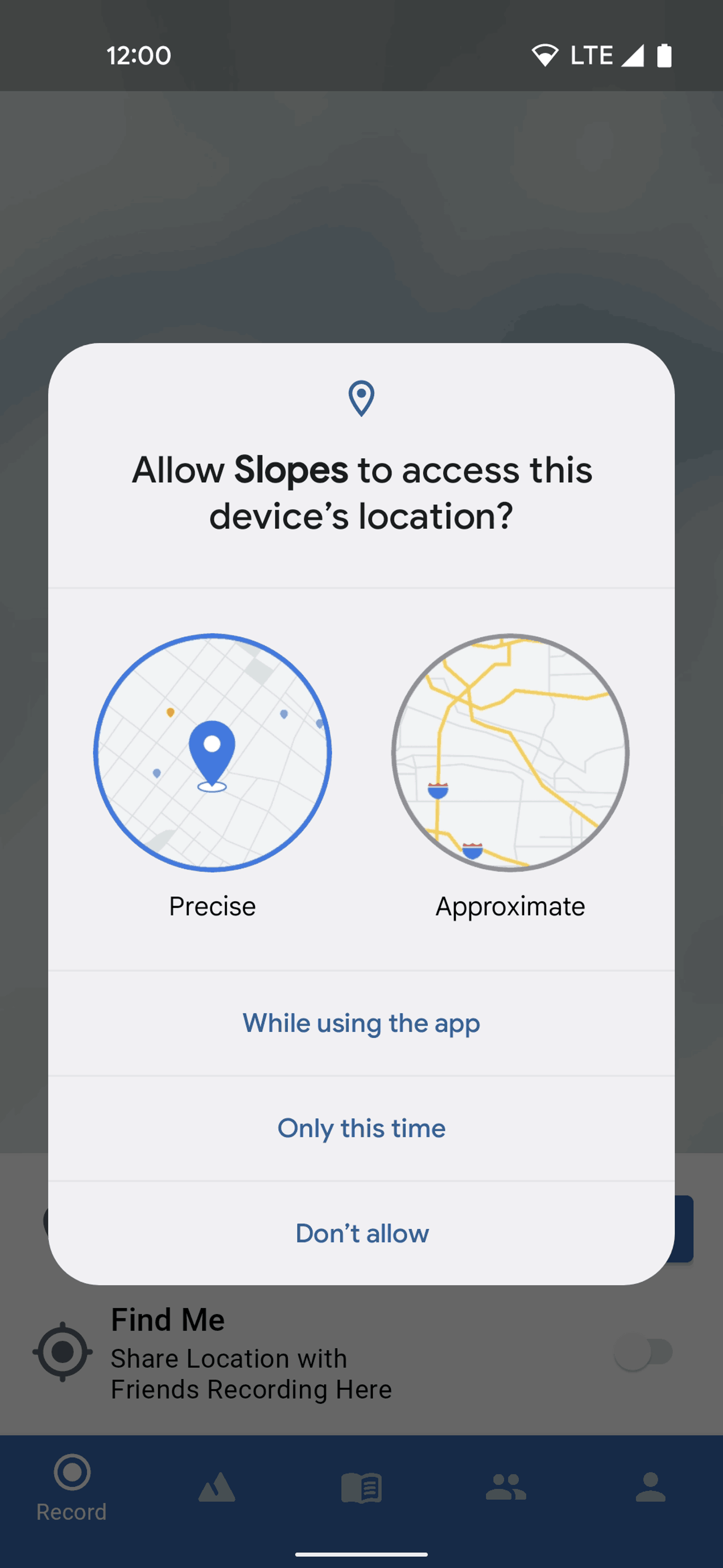 Slopes Android Sports interface screenshot 5