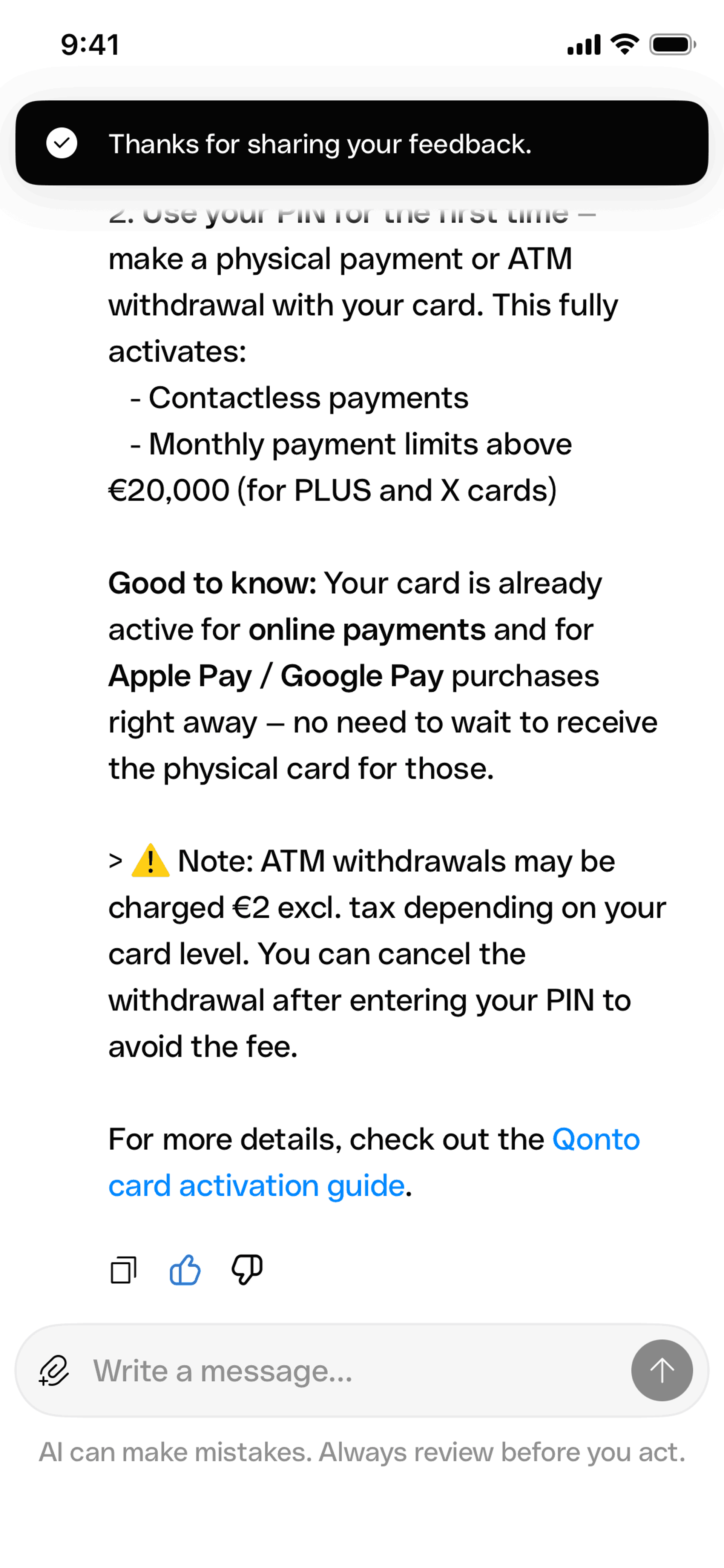 Qonto iOS Qonto interface screenshot 14