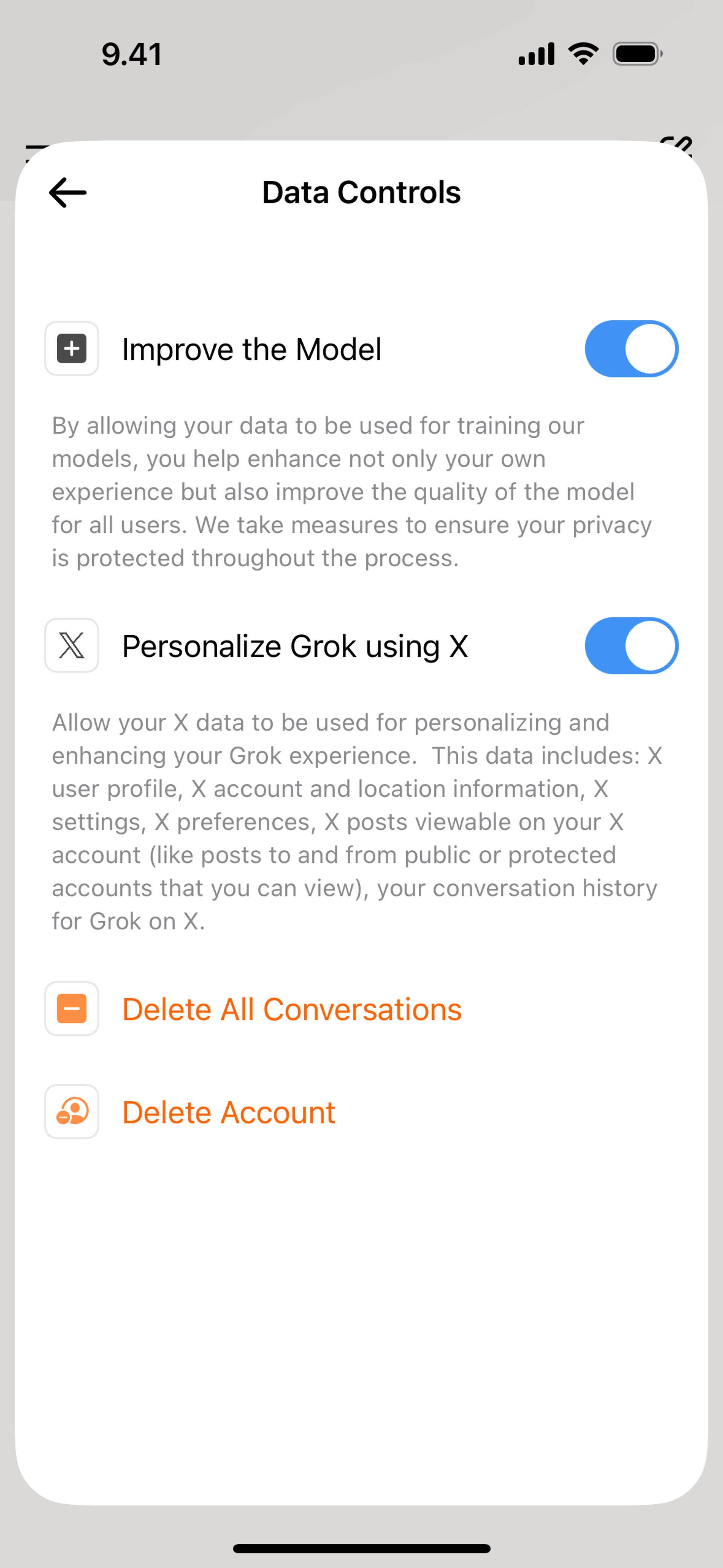 Grok iOS AI interface screenshot 5
