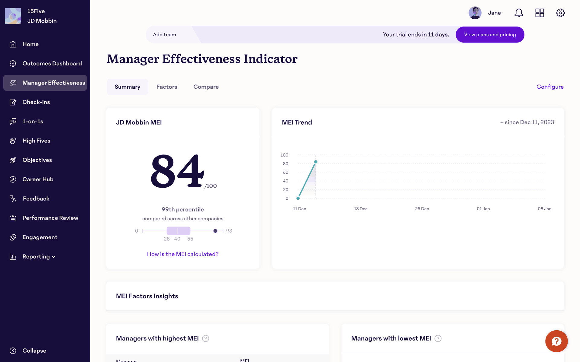 15Five Web Business interface screenshot 12