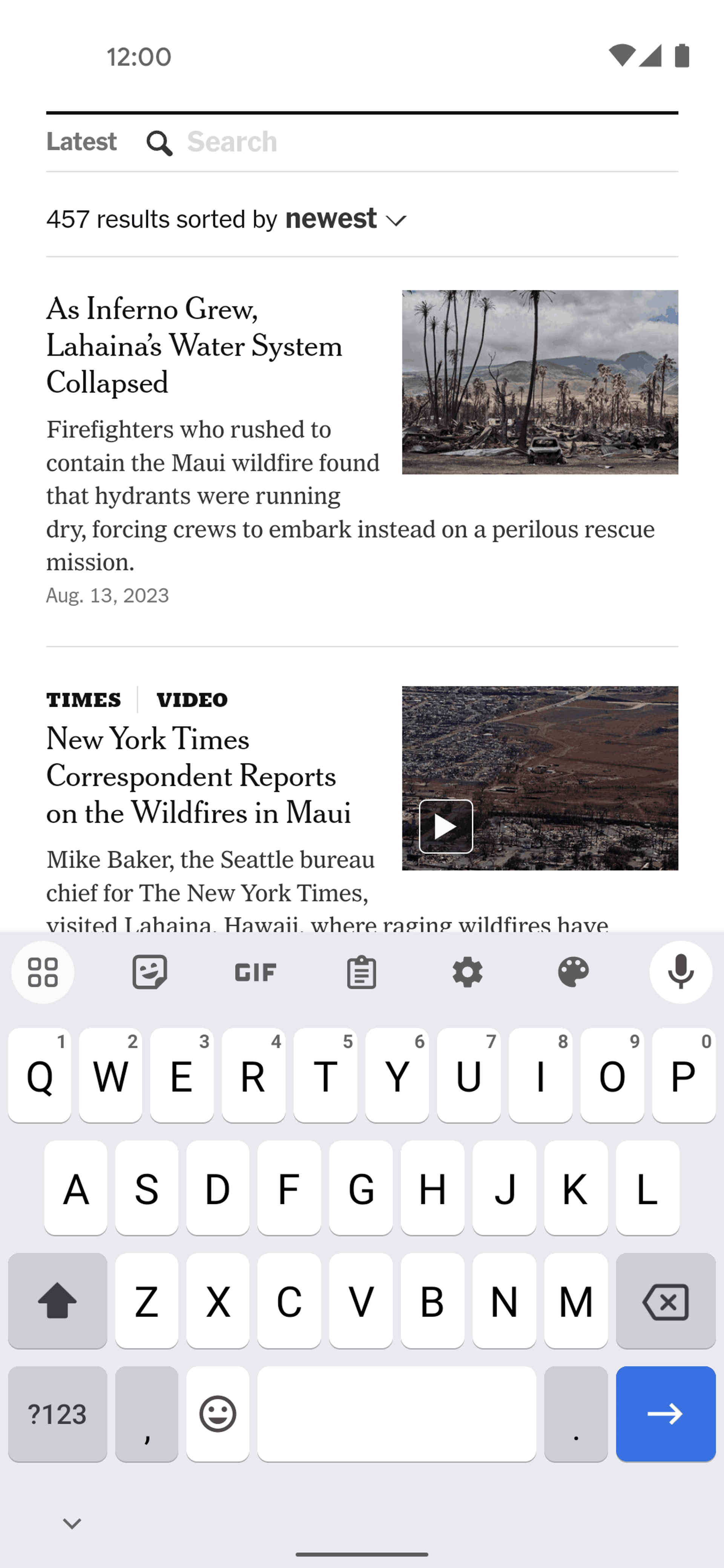 The New York Times Android News interface screenshot 17