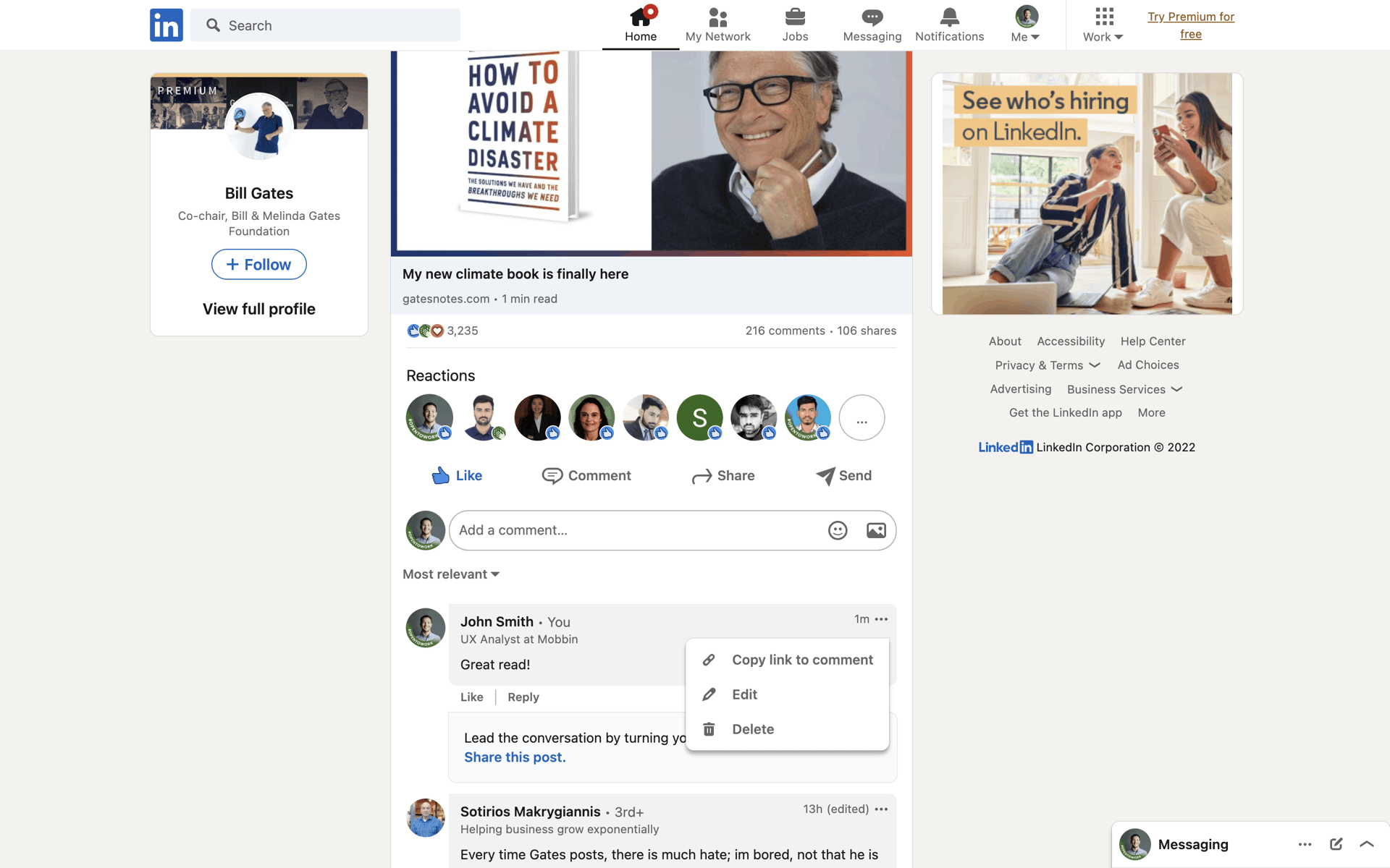 LinkedIn Web Business interface screenshot 14