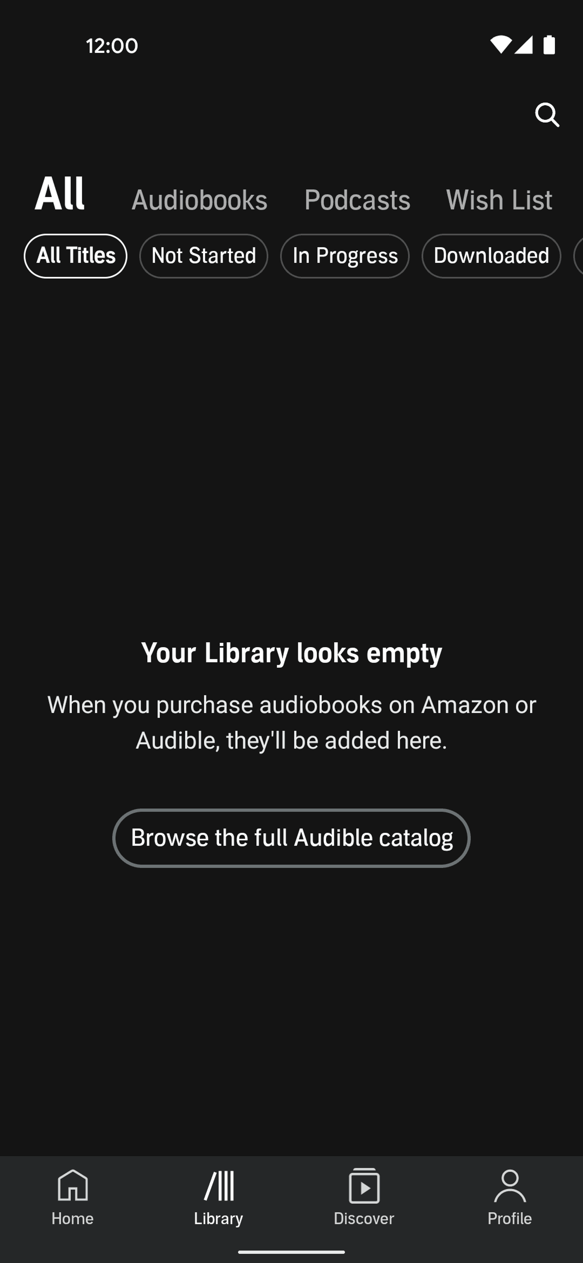 Audible Android Entertainment interface screenshot 2