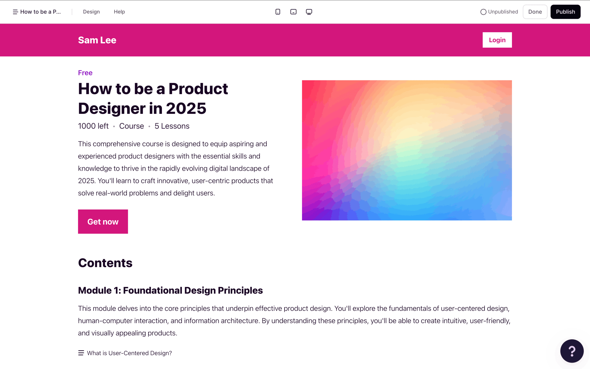 Podia Web Business interface screenshot 8