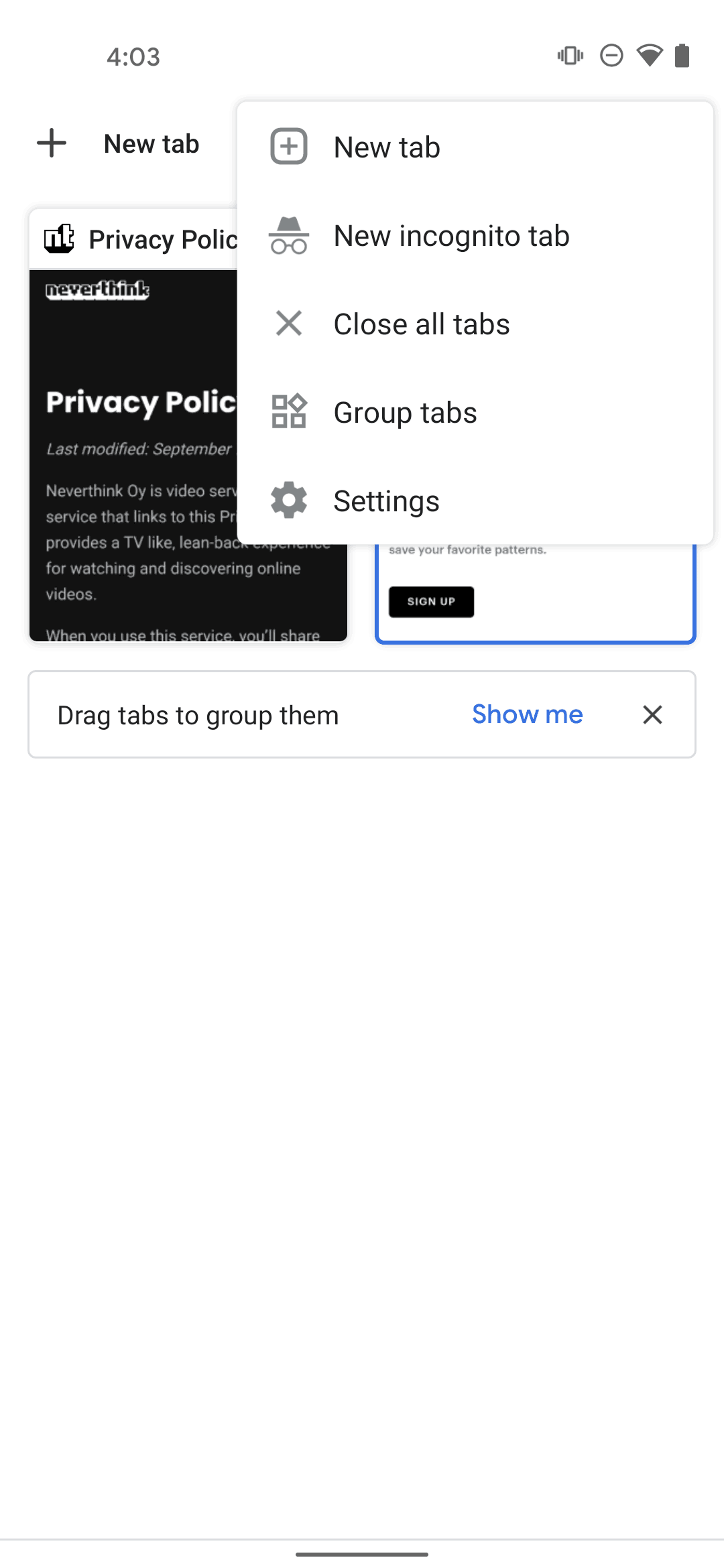 Google Chrome Android Utilities interface screenshot 7
