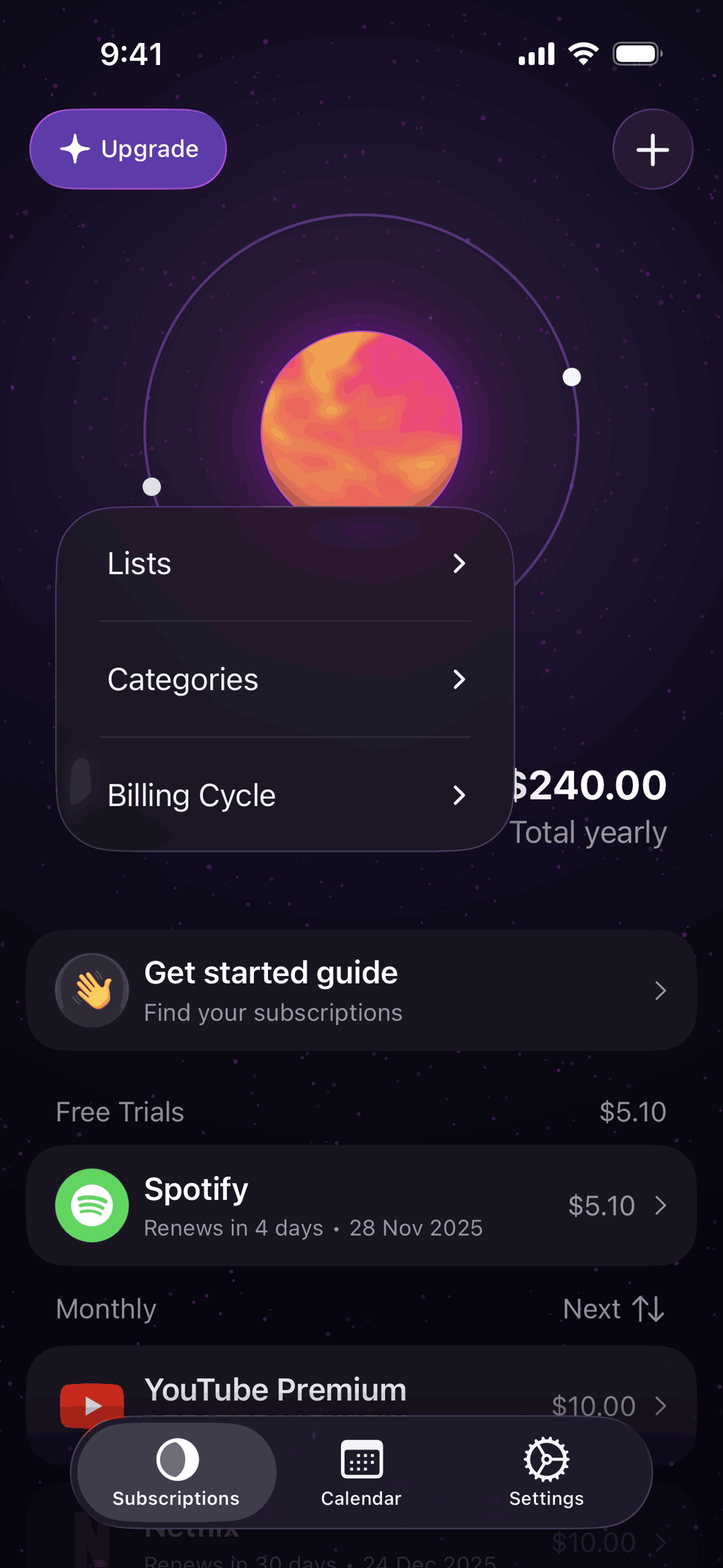 Orbit iOS Finance interface screenshot 20