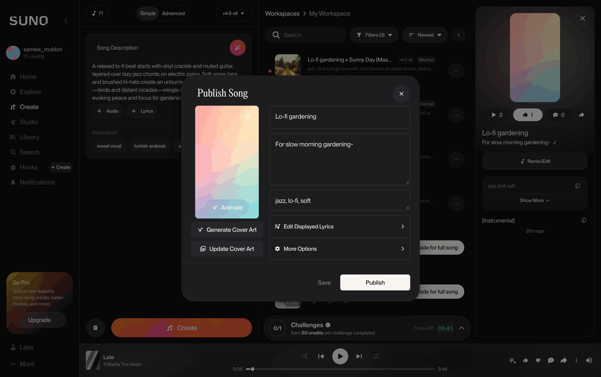 Suno Web AI interface screenshot 9