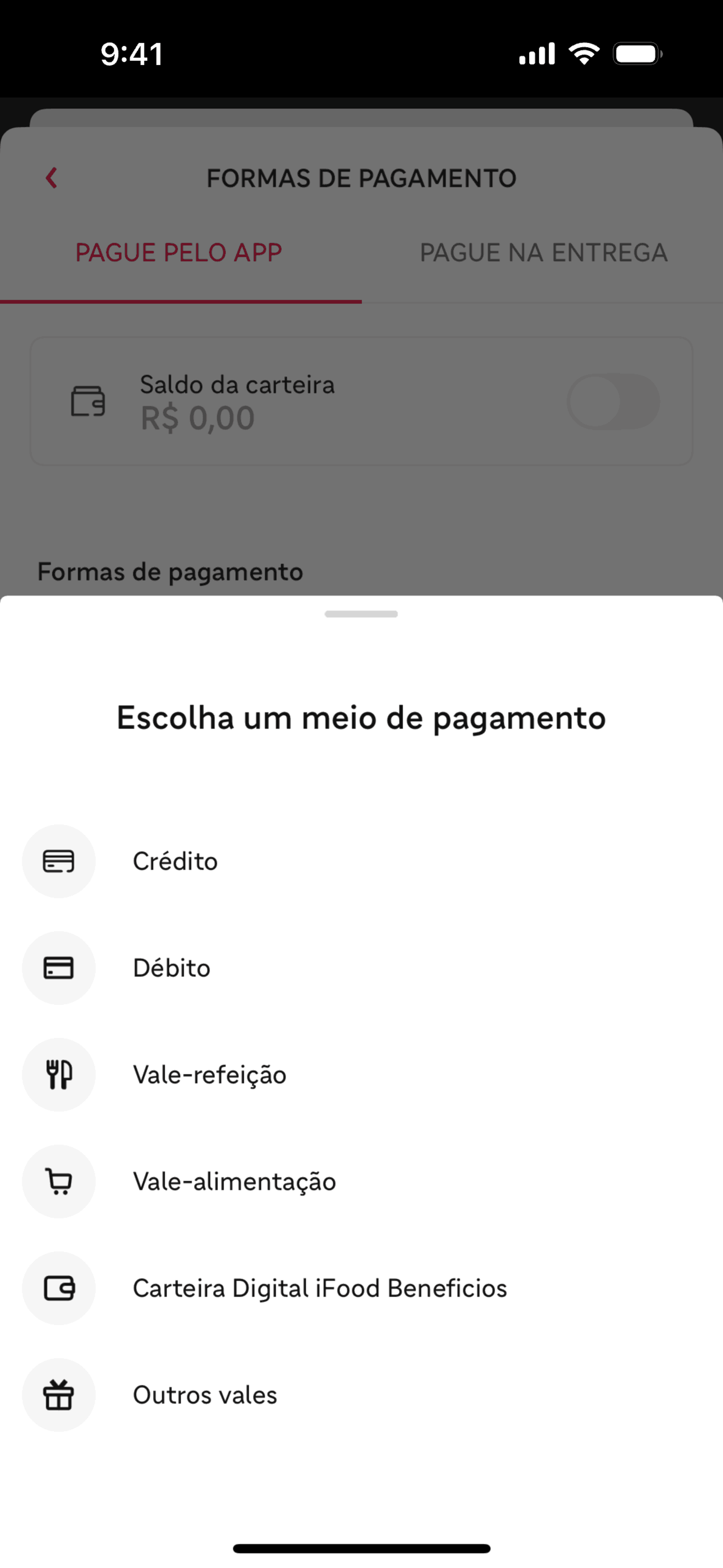 iFood iOS Food & Drink interface screenshot 4