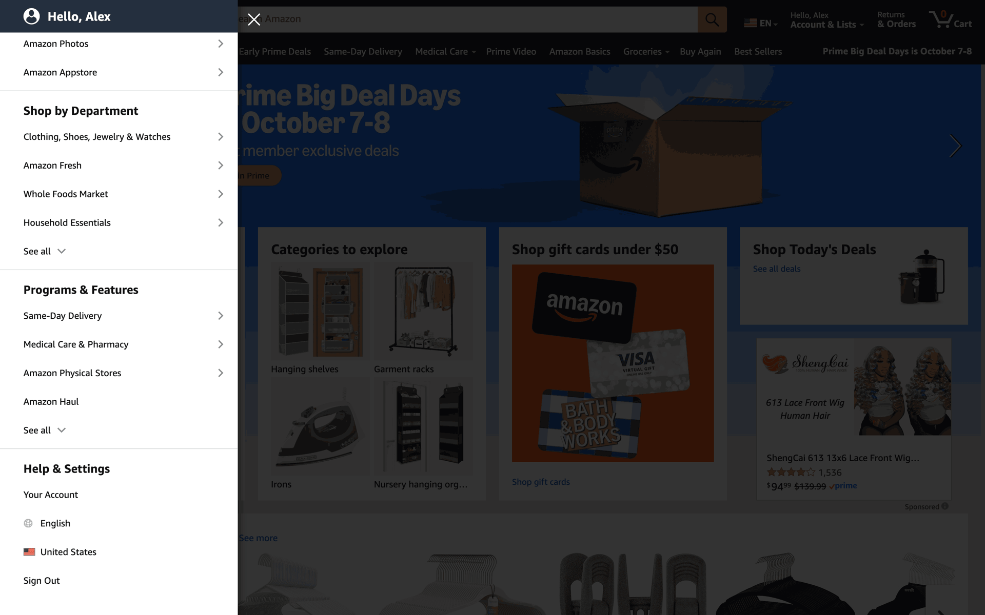 Amazon Web Shopping interface screenshot 13