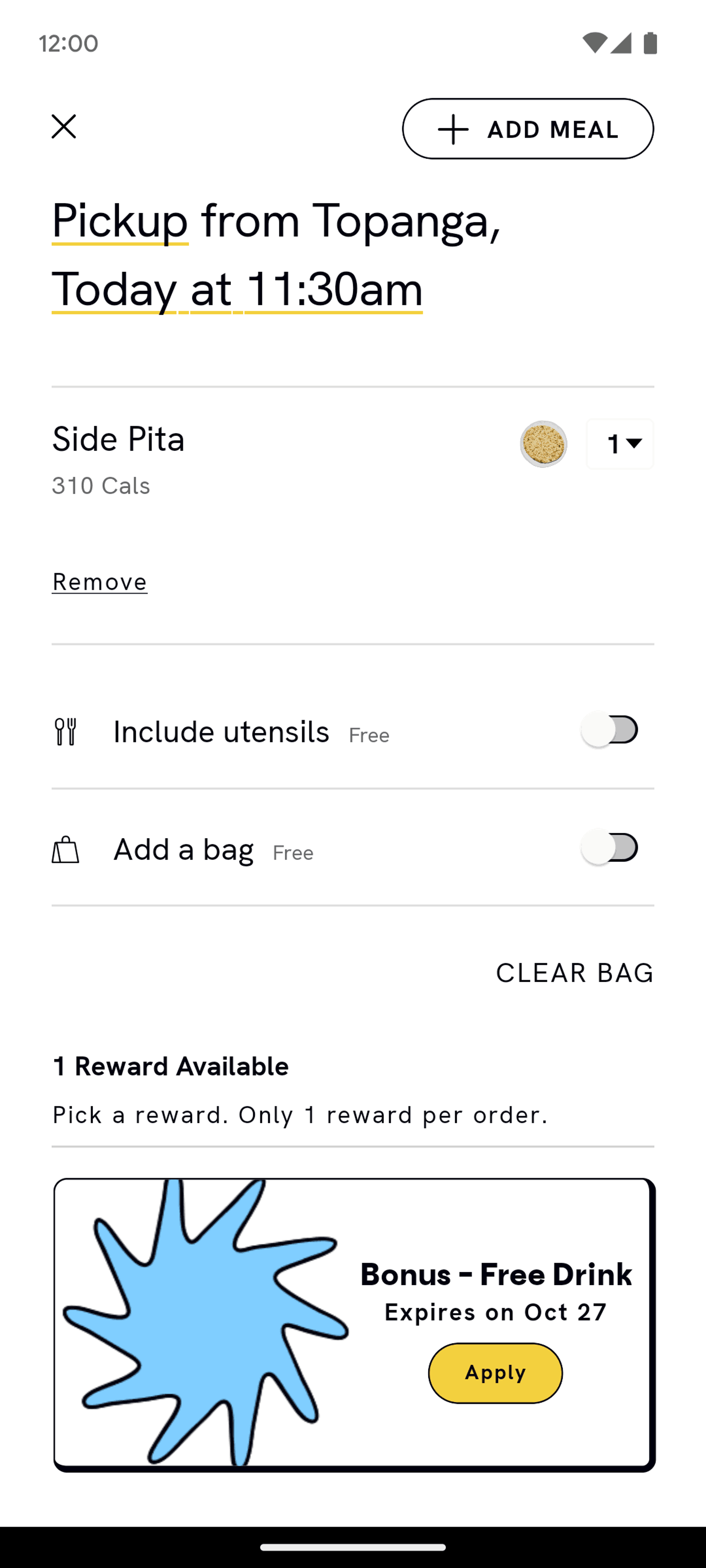 CAVA Android Food & Drink interface screenshot 12
