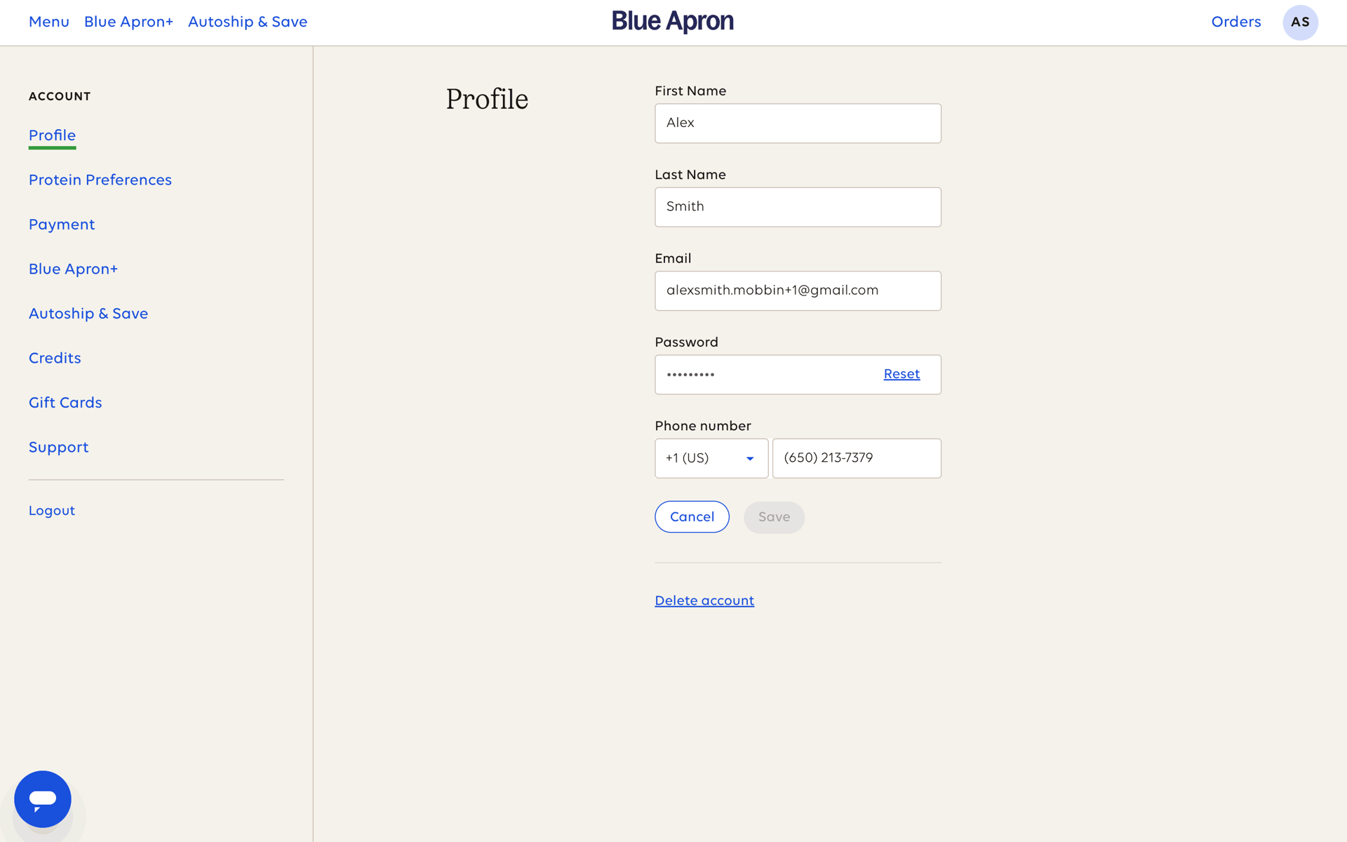 Blue Apron Web Shopping interface screenshot 9