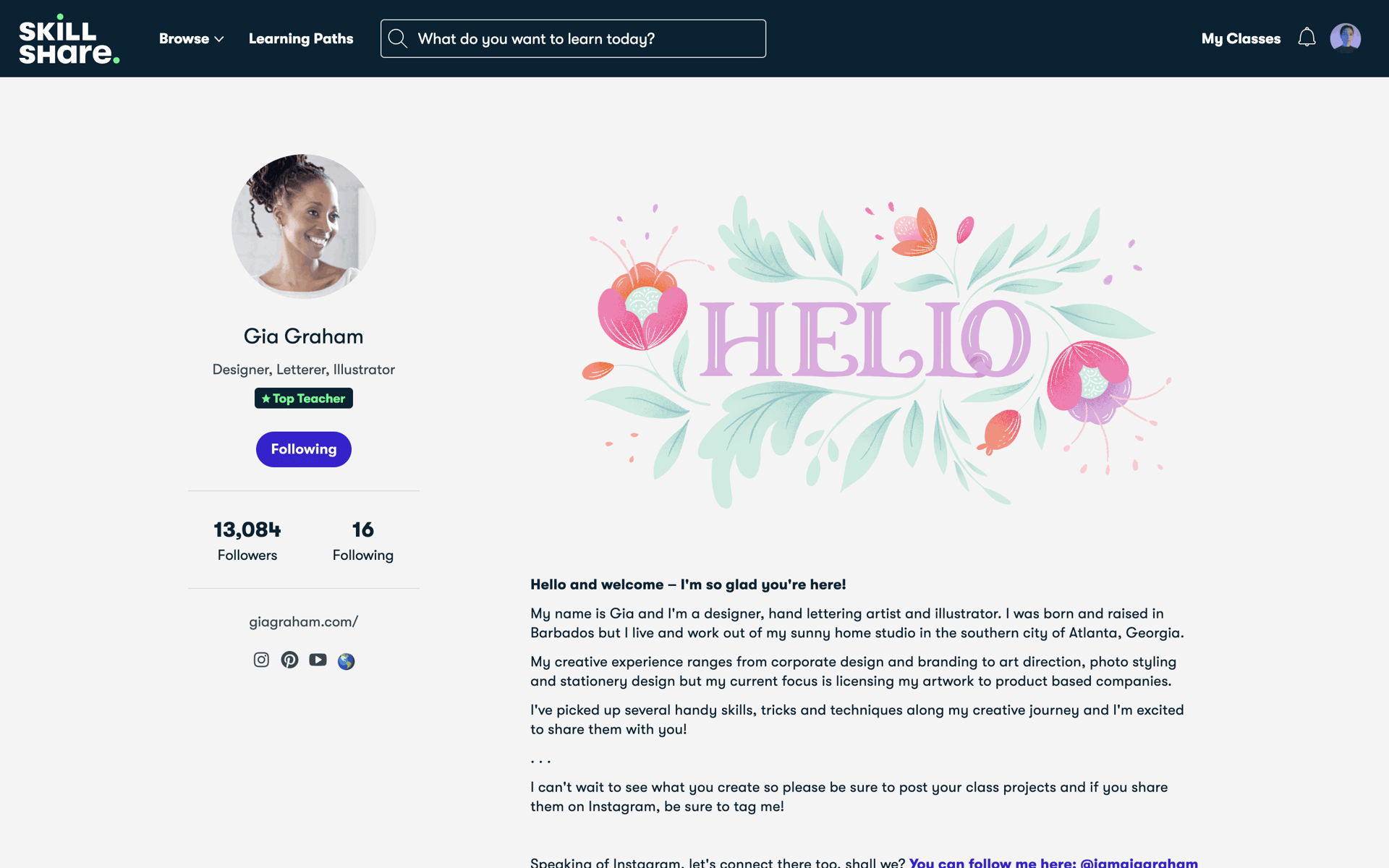 Skillshare Web Education interface screenshot 14