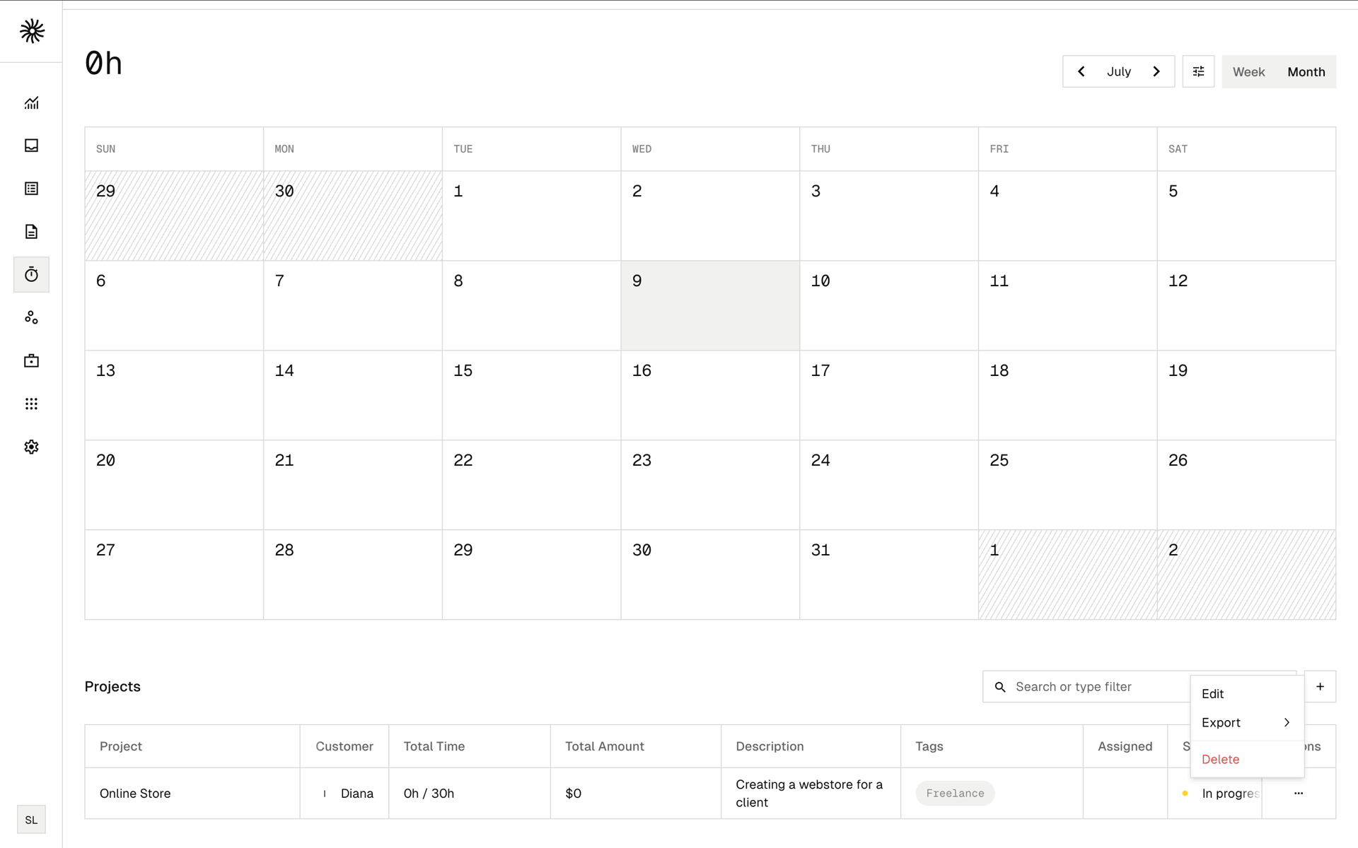 Midday Web Finance interface screenshot 20