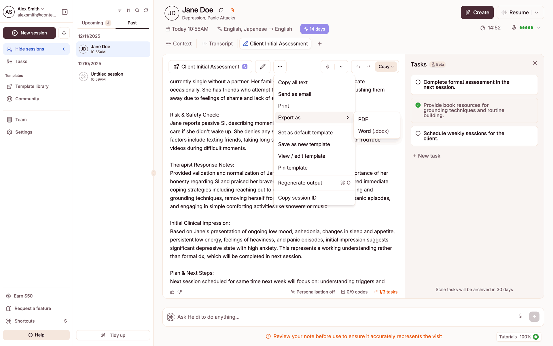 Heidi Web AI interface screenshot 17