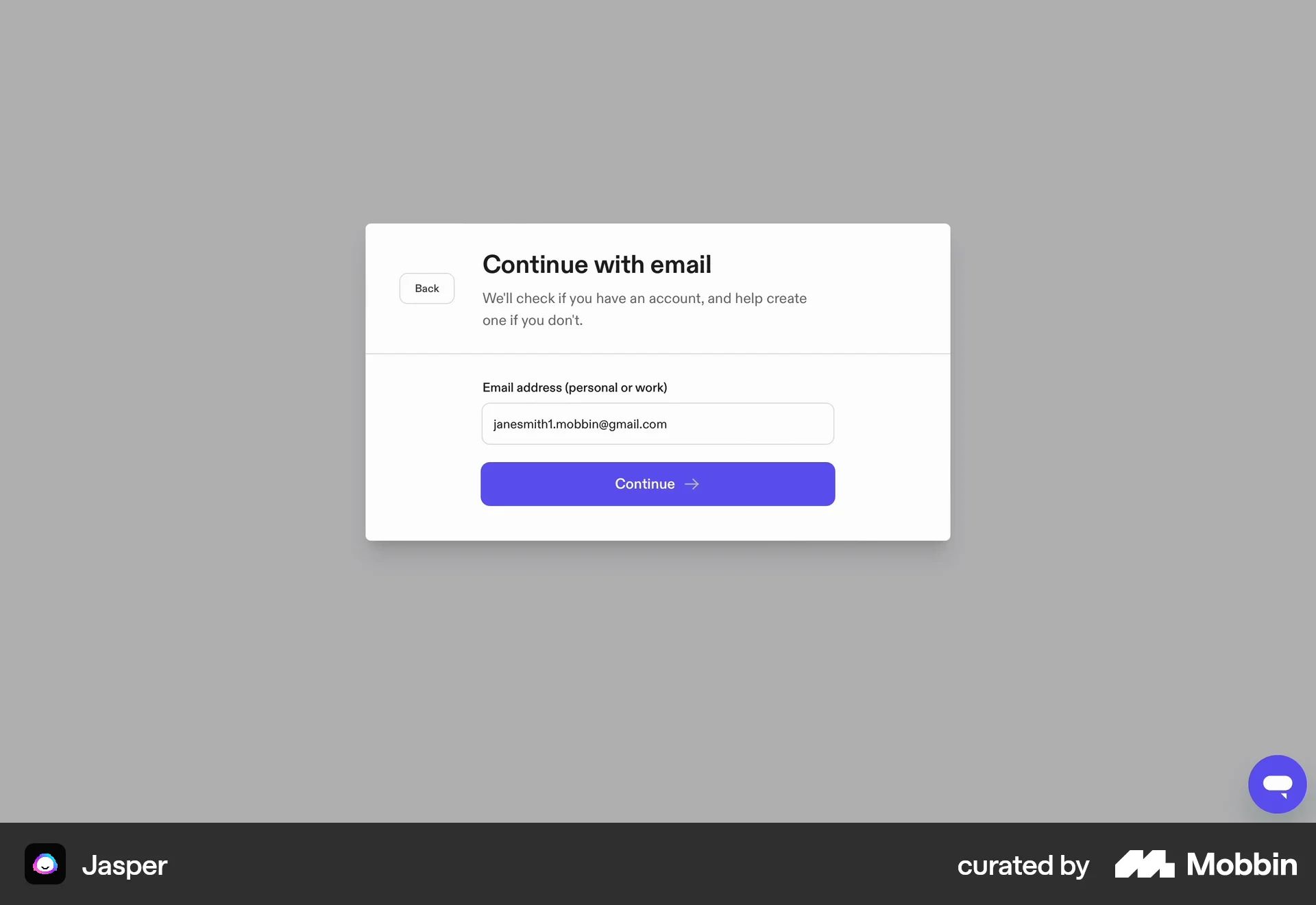 Onboarding on Jasper (web) screen 4