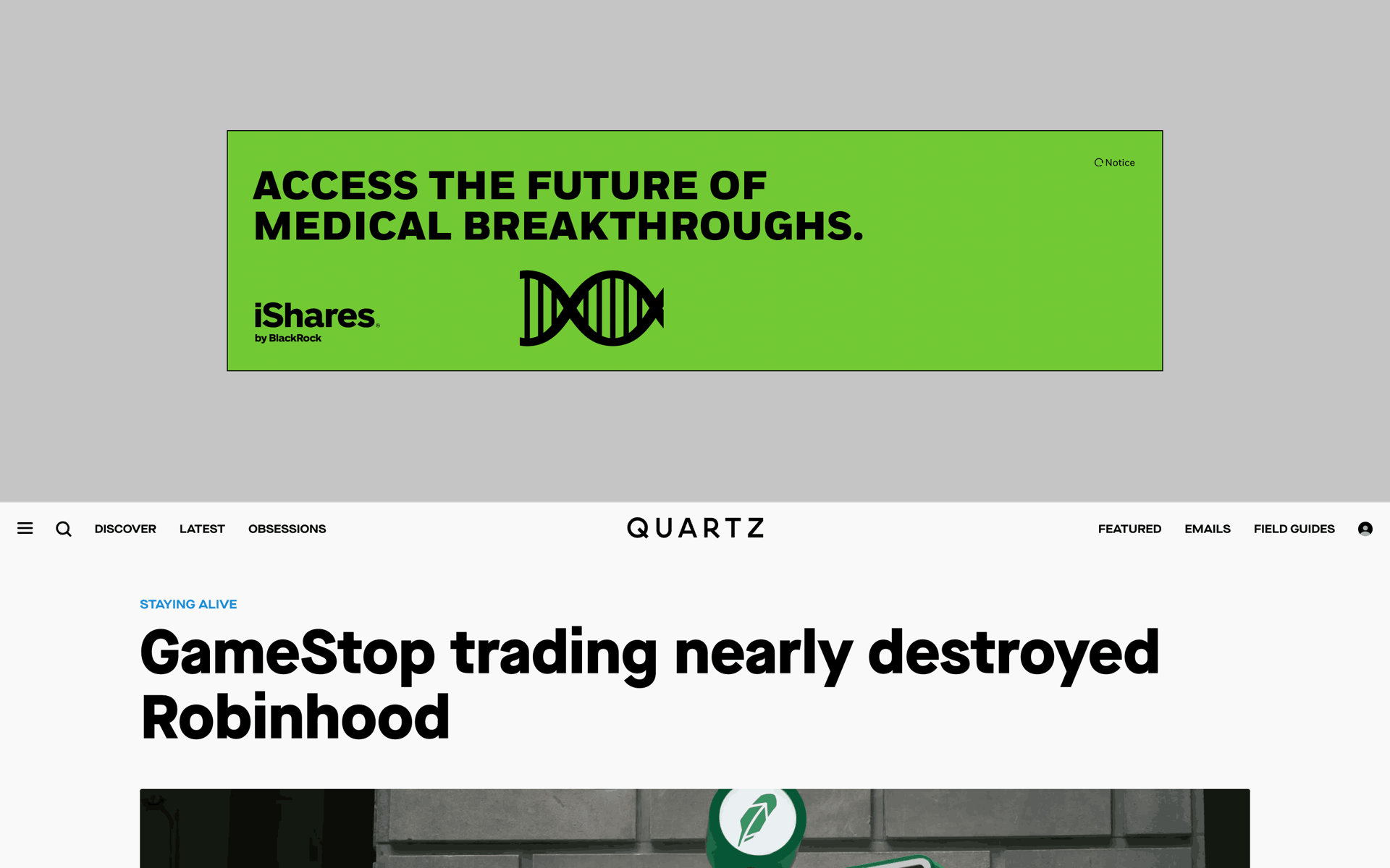 Quartz Web News interface screenshot 6