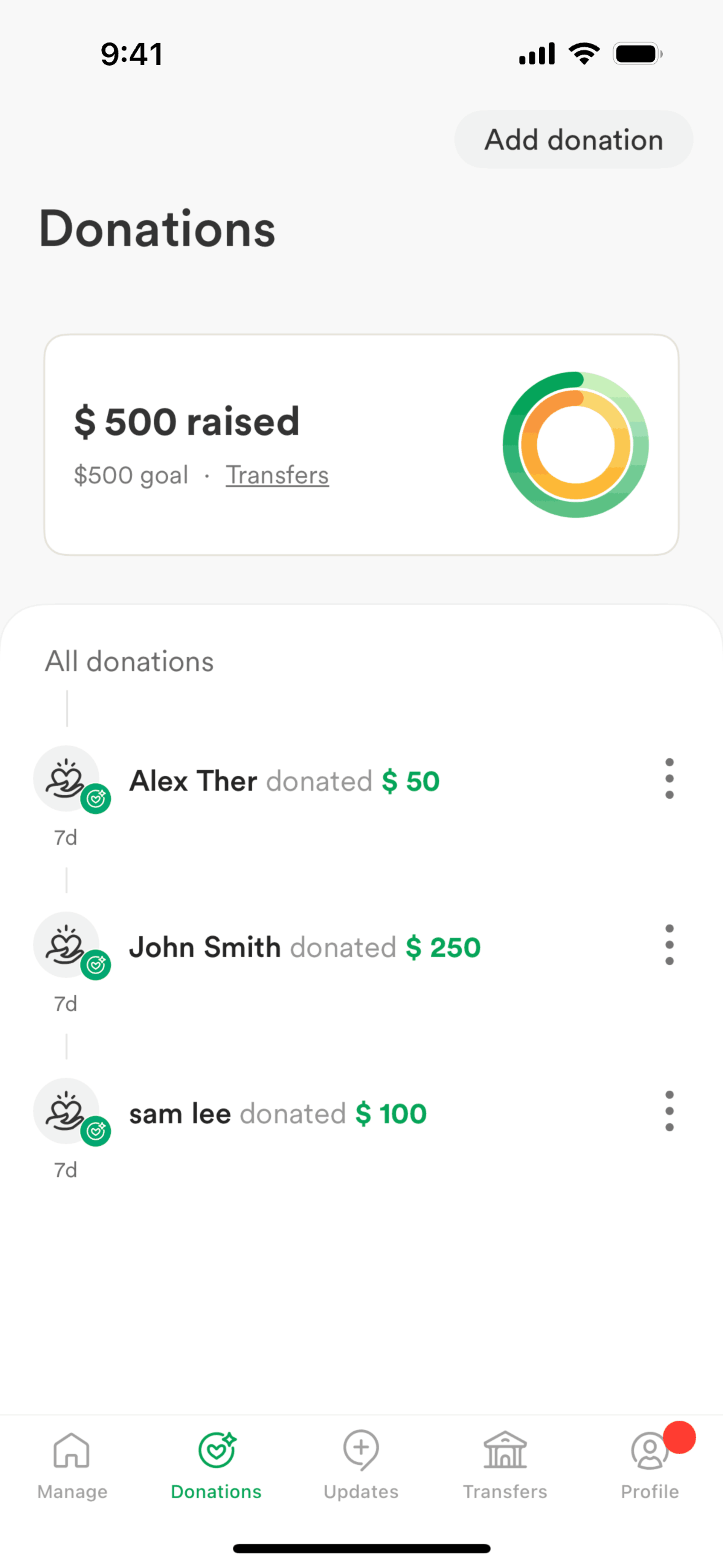 GoFundMe iOS Social Networking interface screenshot 21