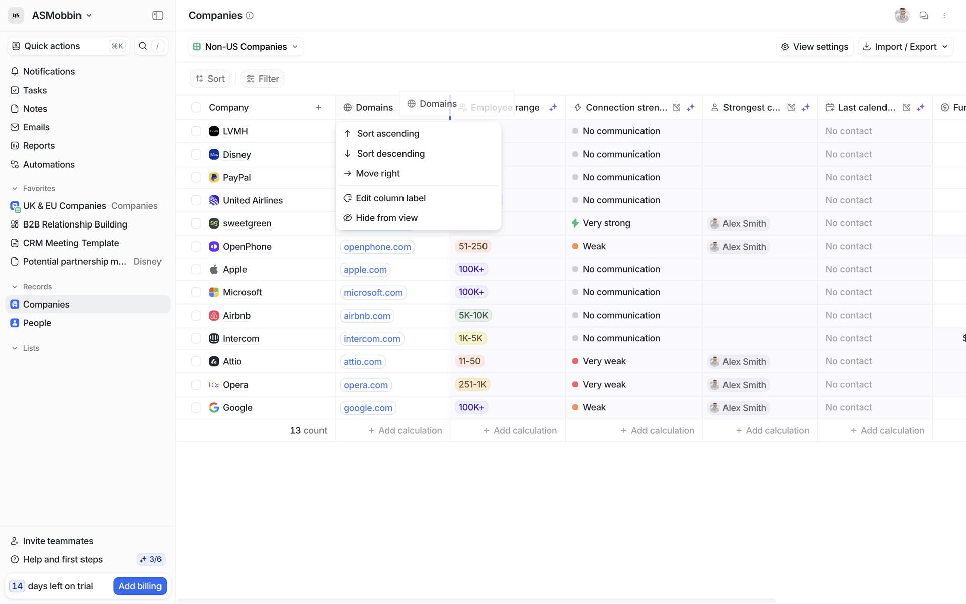 Attio Web Productivity interface screenshot 8