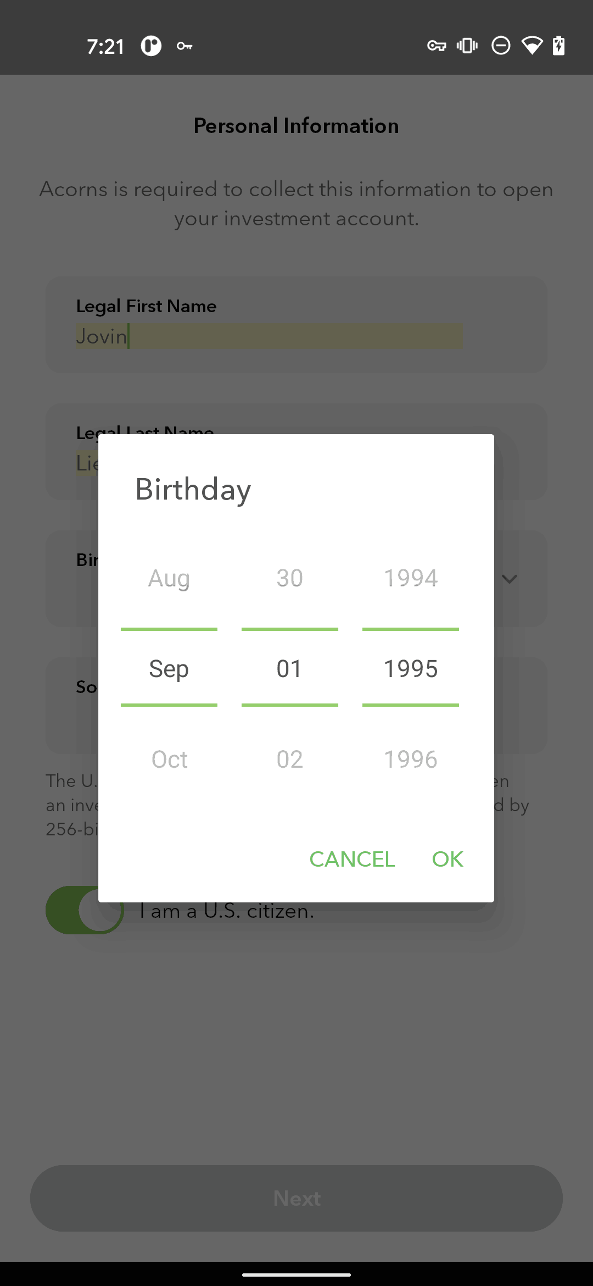 Acorns Android Finance interface screenshot 12