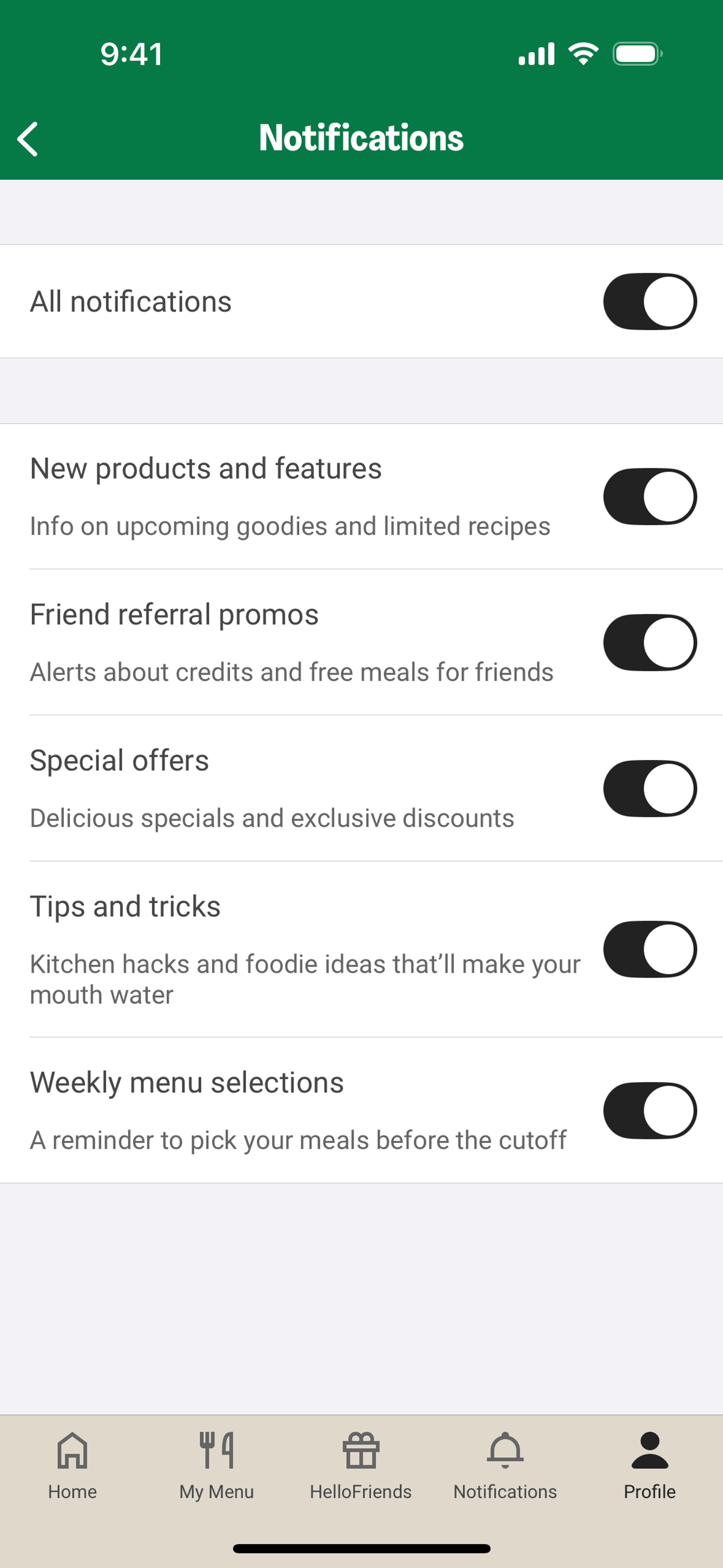 HelloFresh iOS Food & Drink interface screenshot 13