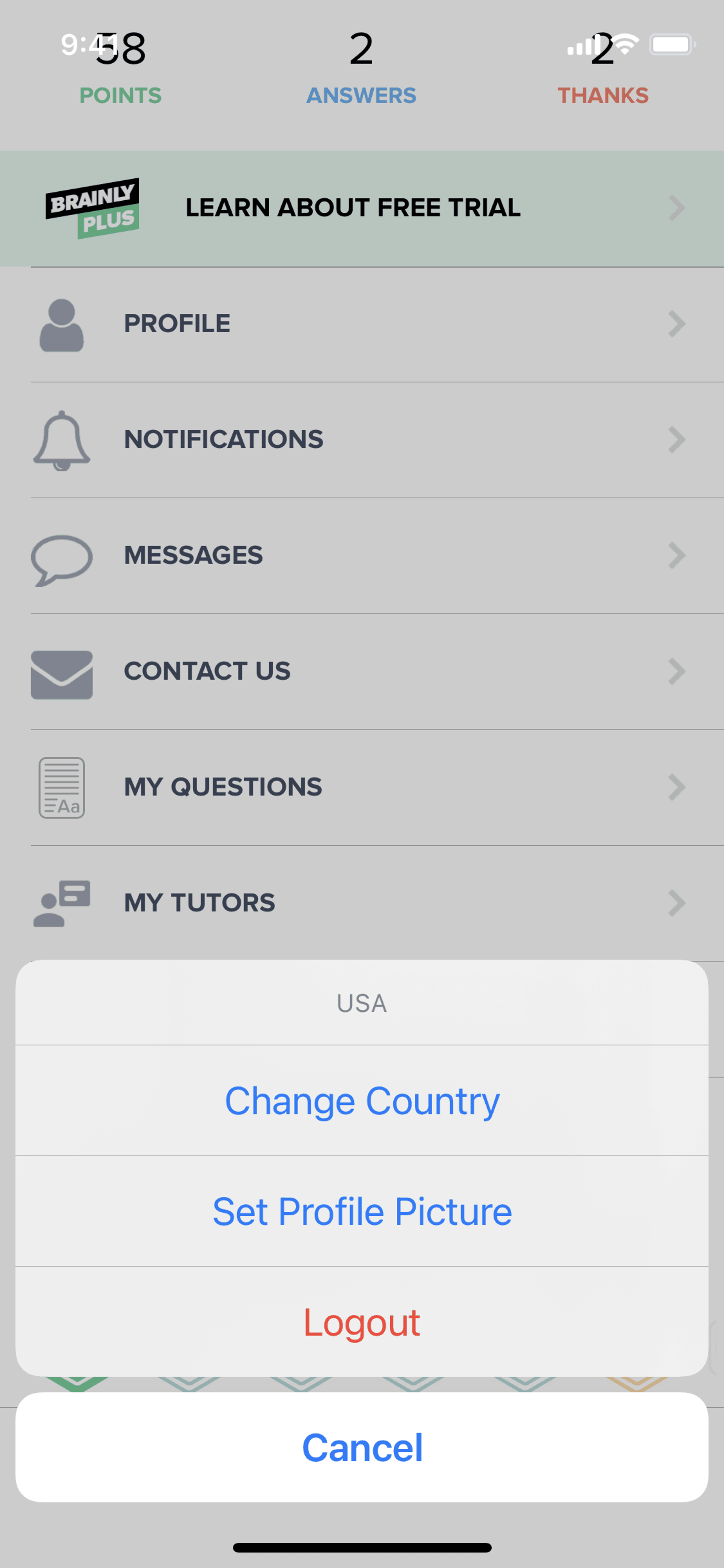 Brainly iOS Education interface screenshot 10