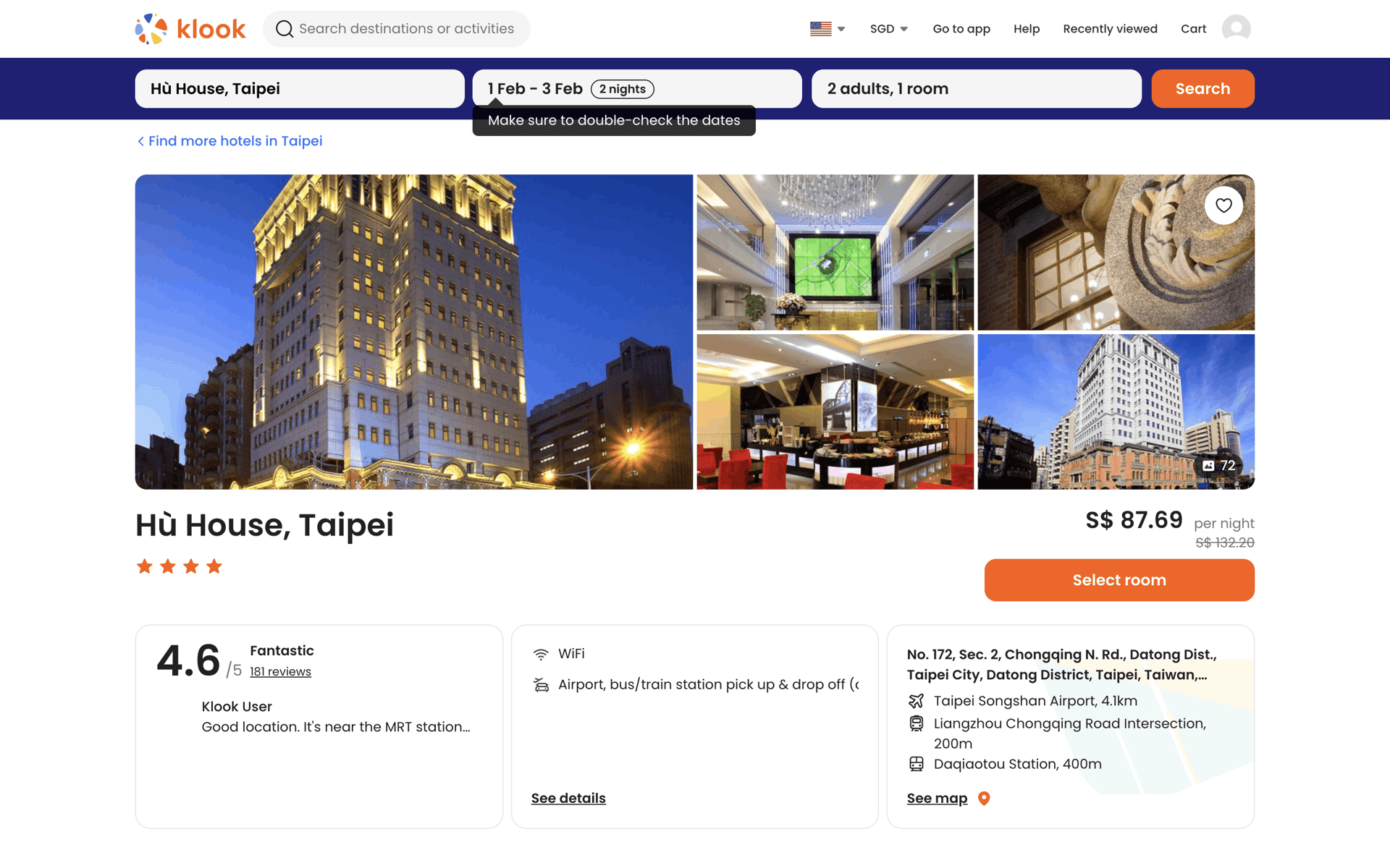 Klook Web Travel & Transportation interface screenshot 19