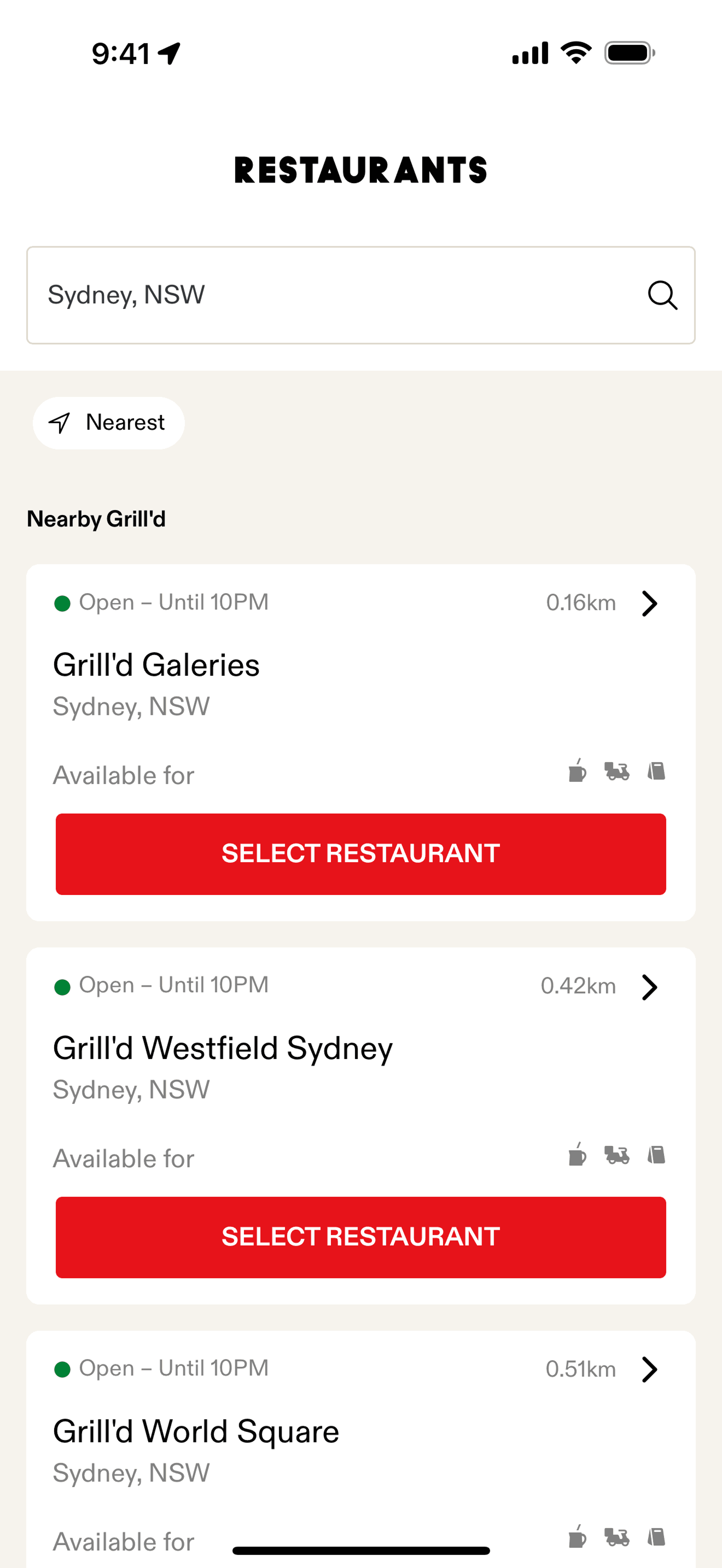 Grill'd iOS Food & Drink interface screenshot 24