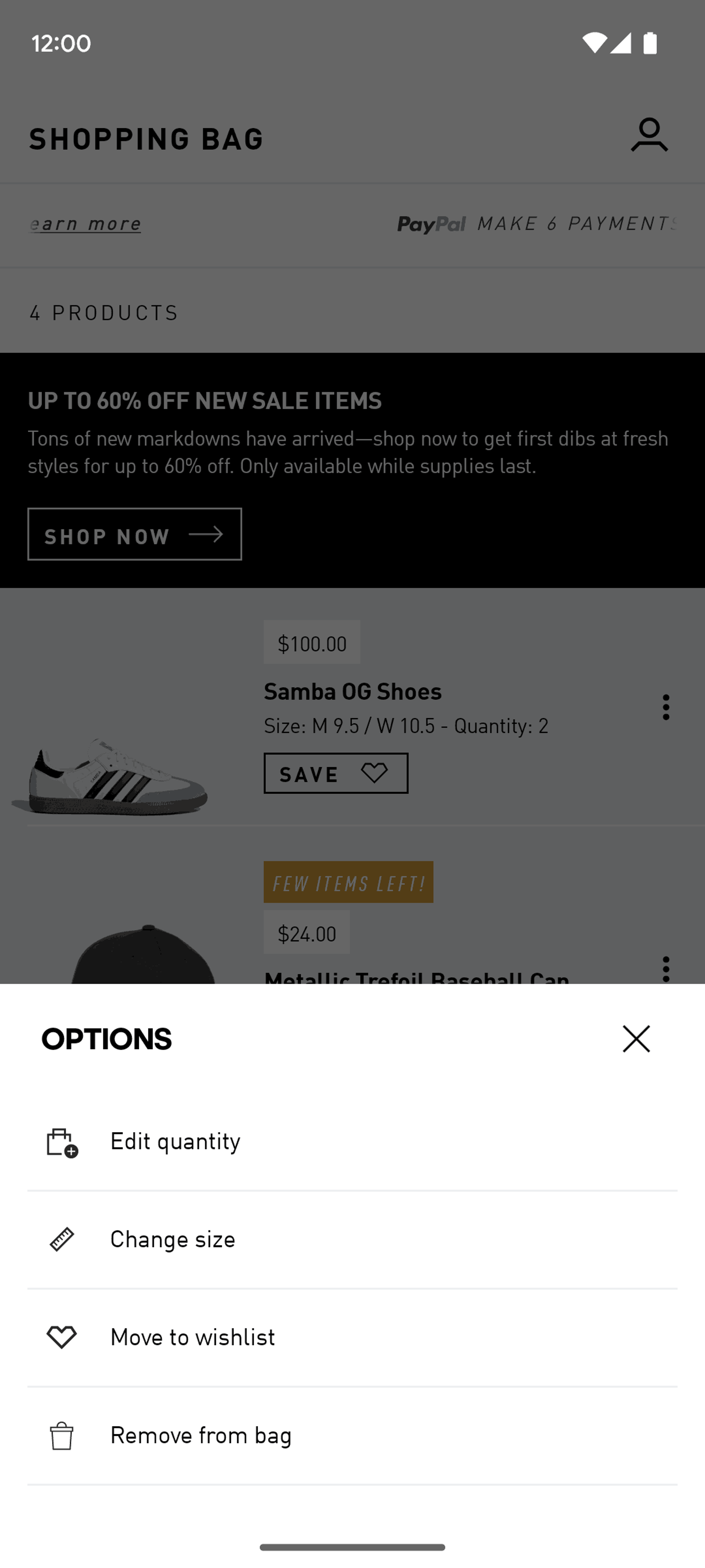 adidas Android Shopping interface screenshot 14