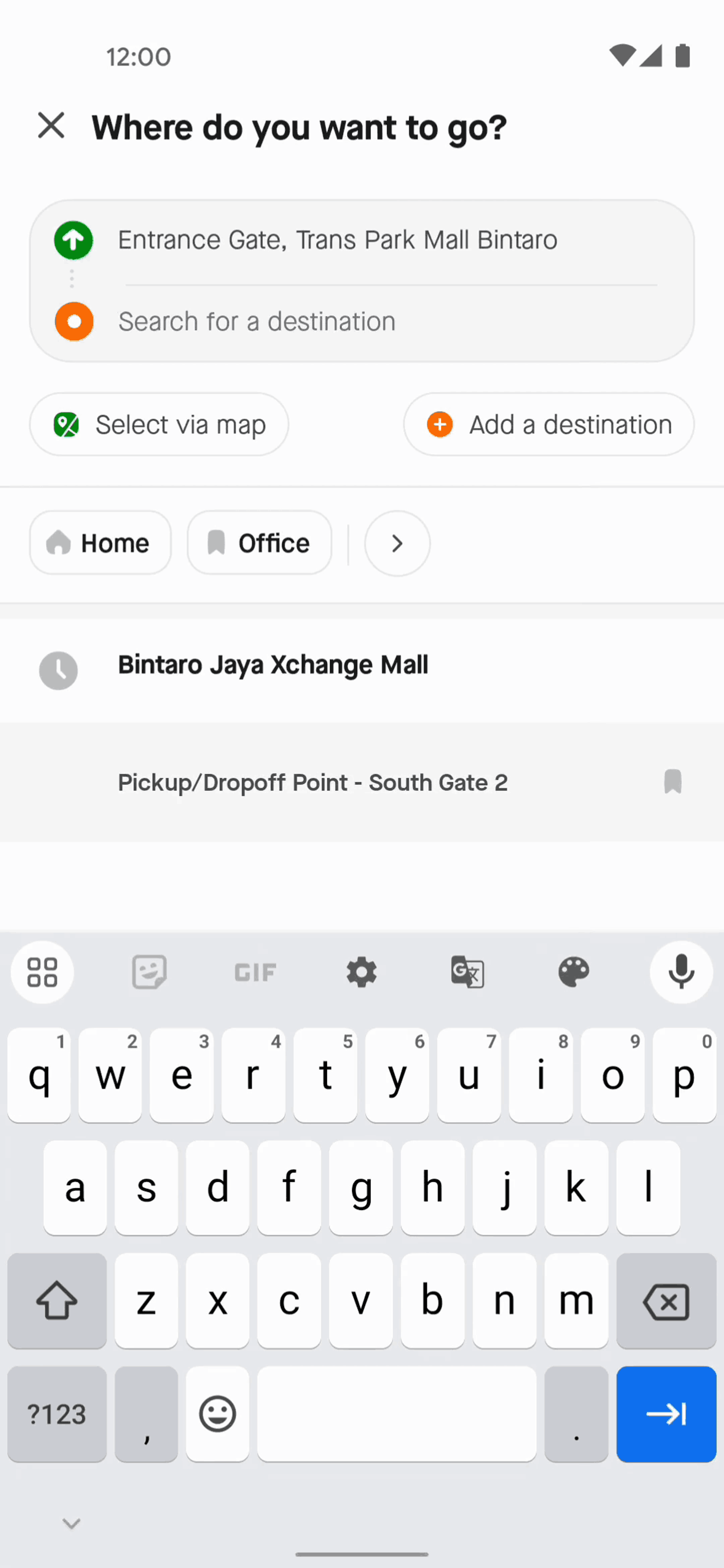 Gojek Android Travel & Transportation interface screenshot 6