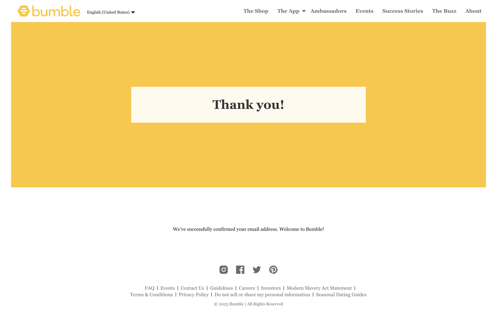 Bumble Web Lifestyle interface screenshot 2