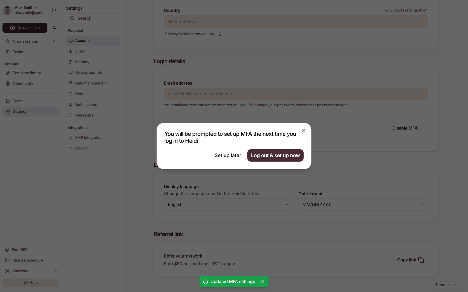 Heidi Web AI interface screenshot 21