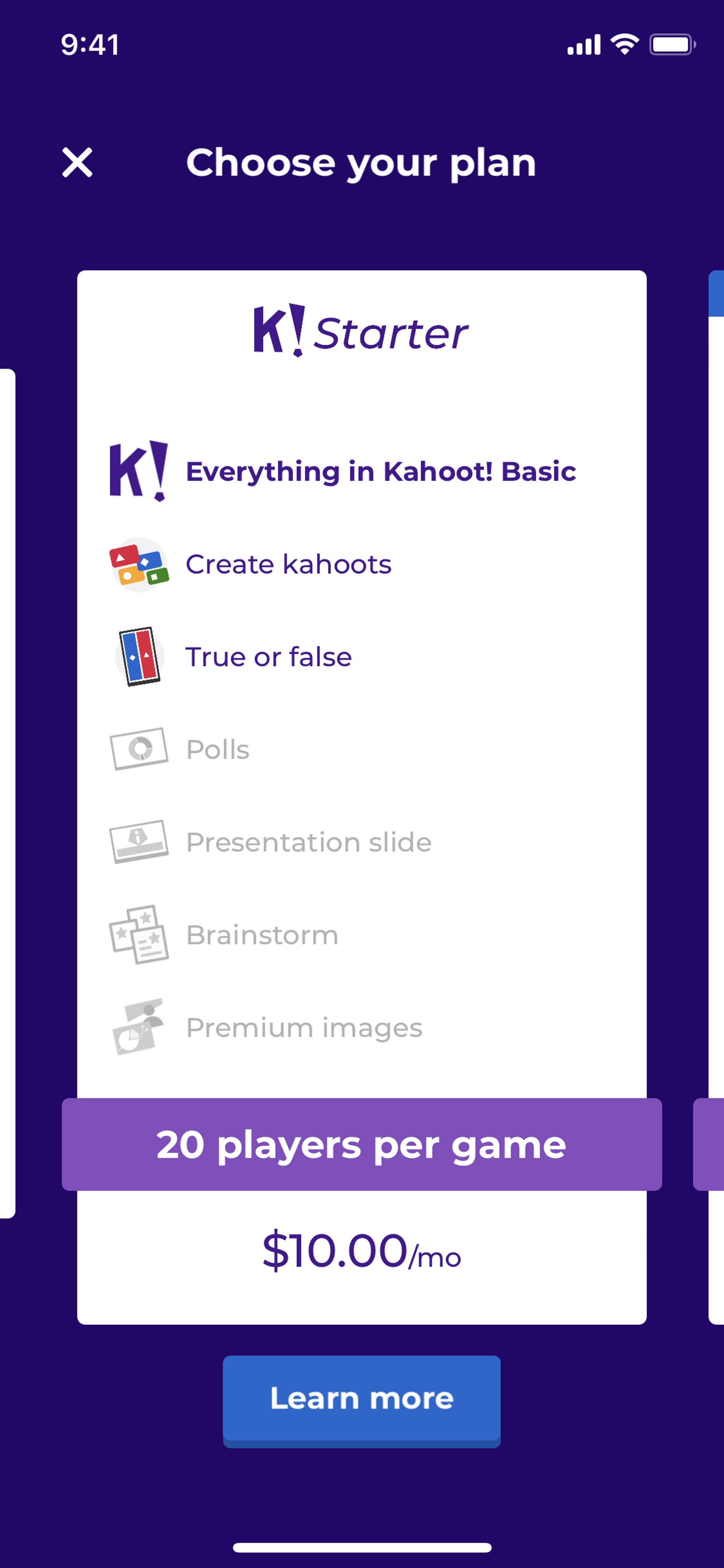 Kahoot! iOS Education interface screenshot 21